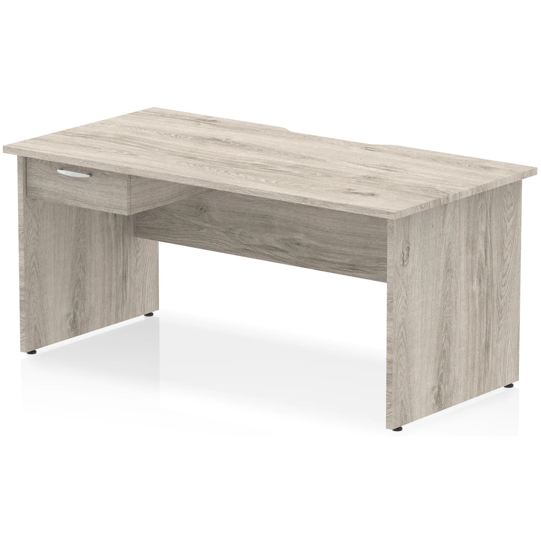 Impulse Panel End Scalloped Rectangular Desk with Storage