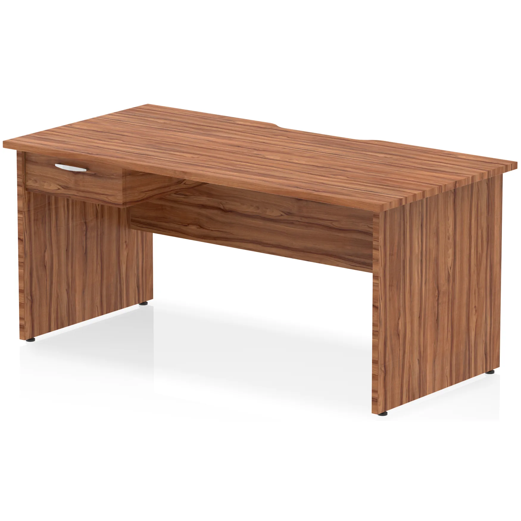 Impulse Panel End Scalloped Rectangular Desk with Storage
