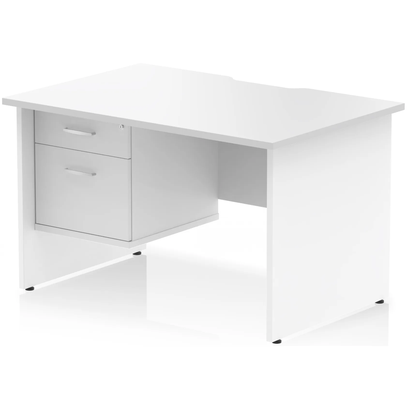 Impulse Panel End Scalloped Rectangular Desk with Storage