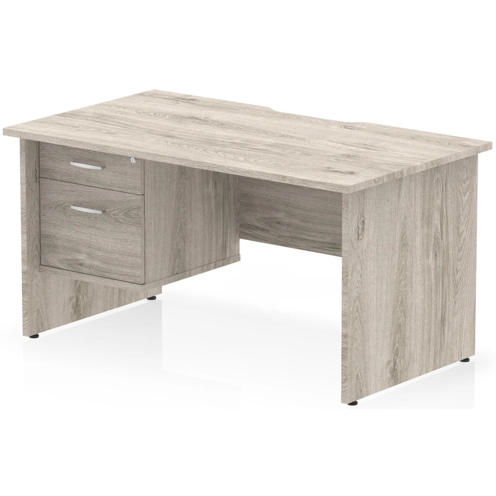 Impulse Panel End Scalloped Rectangular Desk with Storage