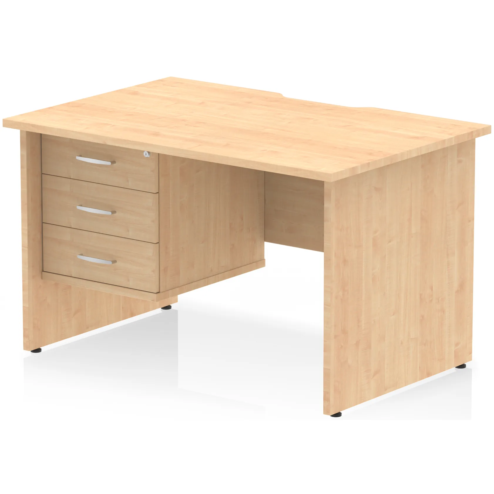 Impulse Panel End Scalloped Rectangular Desk with Storage