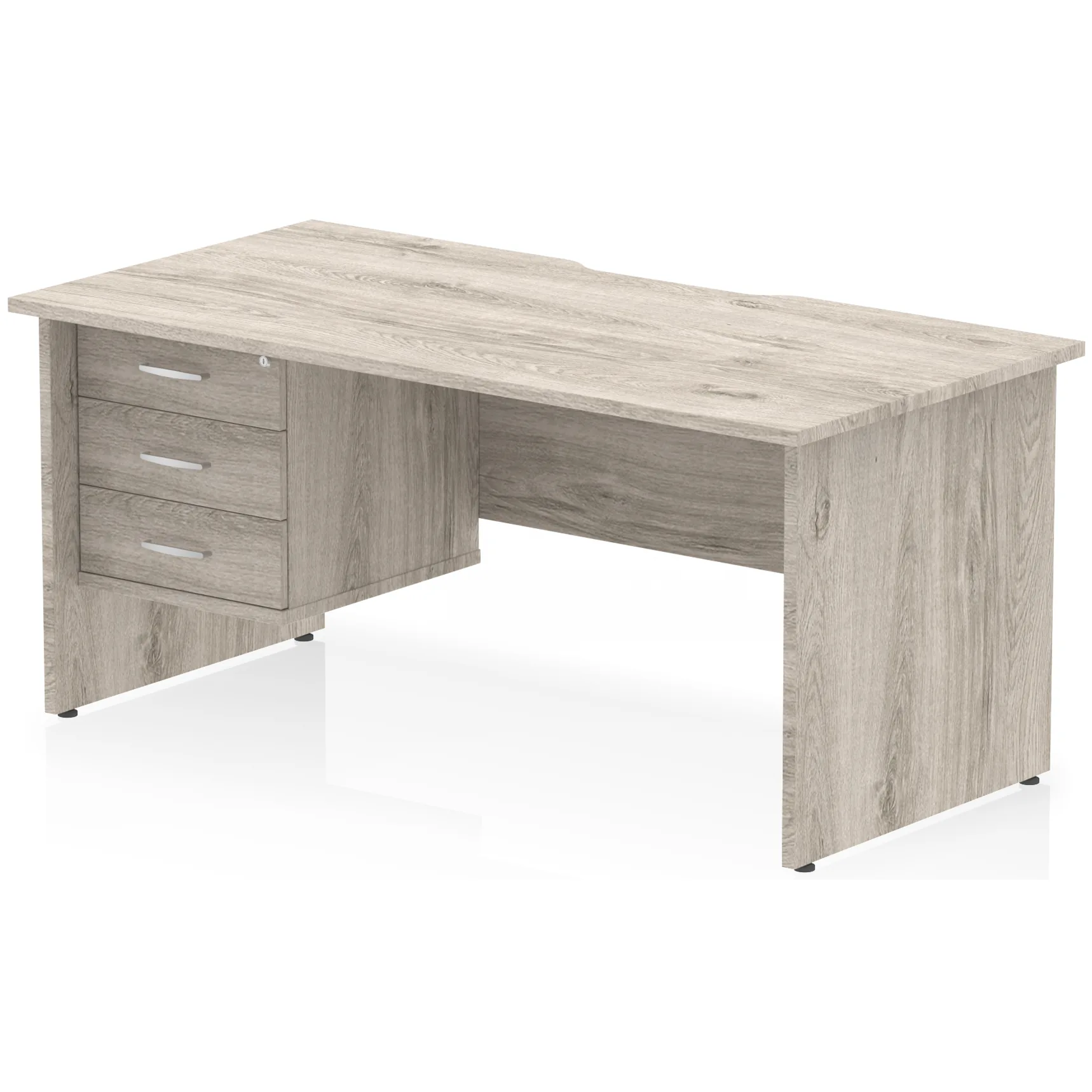 Impulse Panel End Scalloped Rectangular Desk with Storage