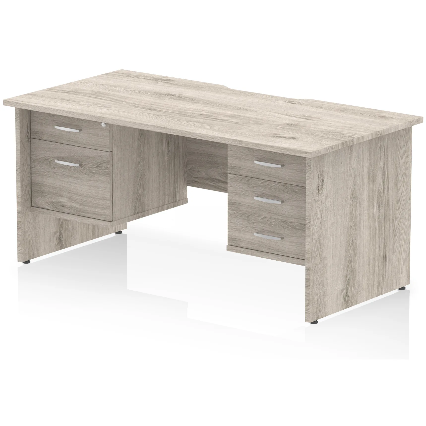 Impulse Panel End Scalloped Rectangular Desk with Storage