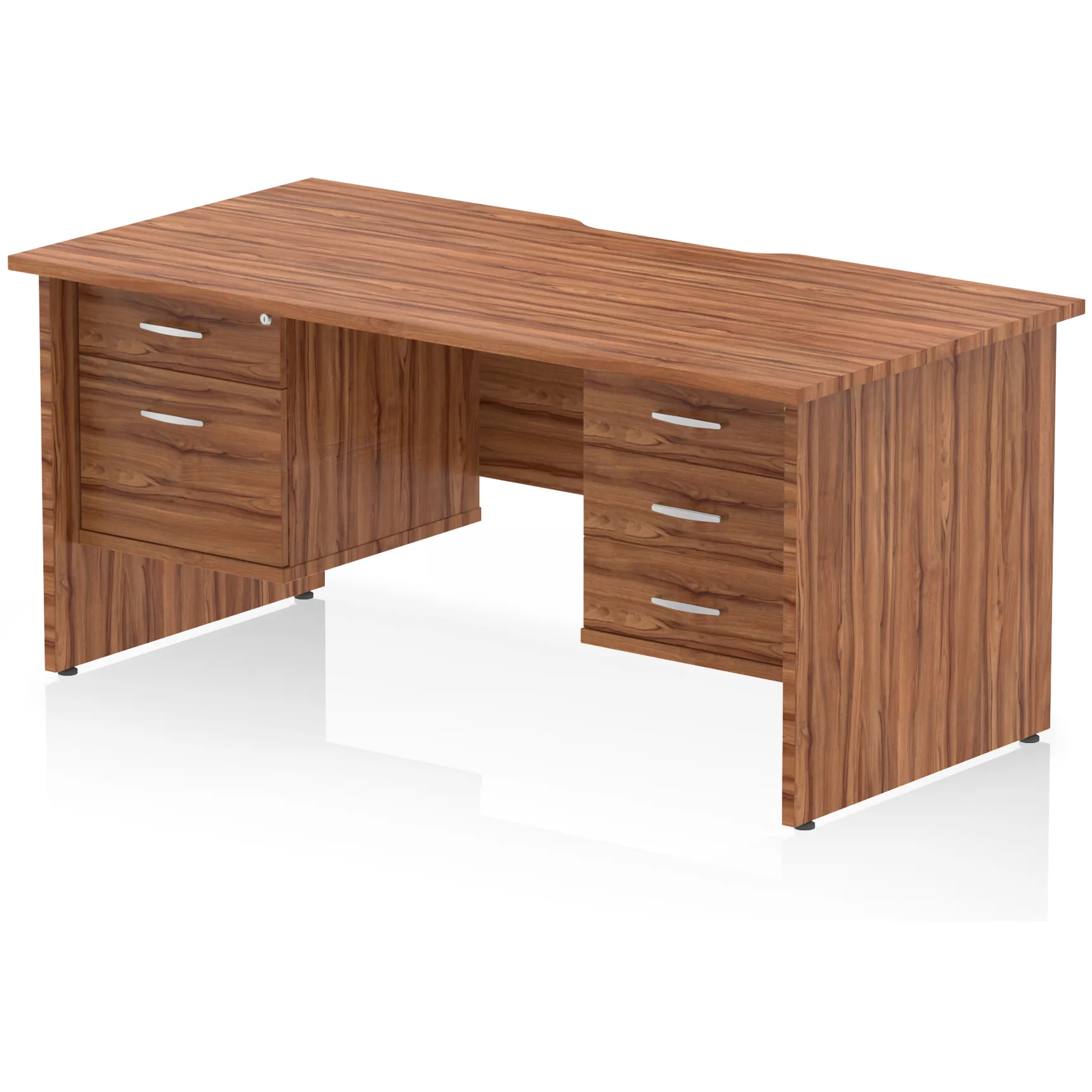 Impulse Panel End Scalloped Rectangular Desk with Storage
