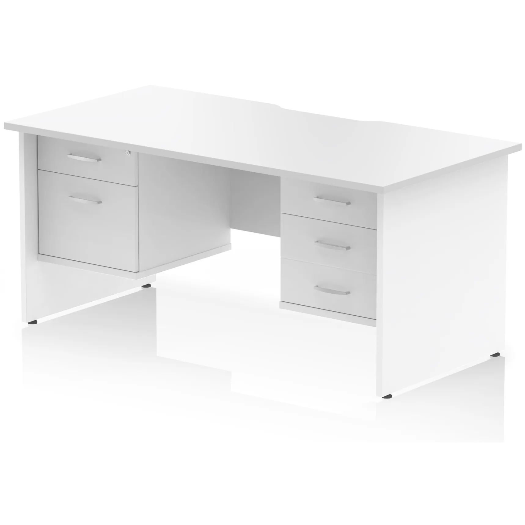 Impulse Panel End Scalloped Rectangular Desk with Storage