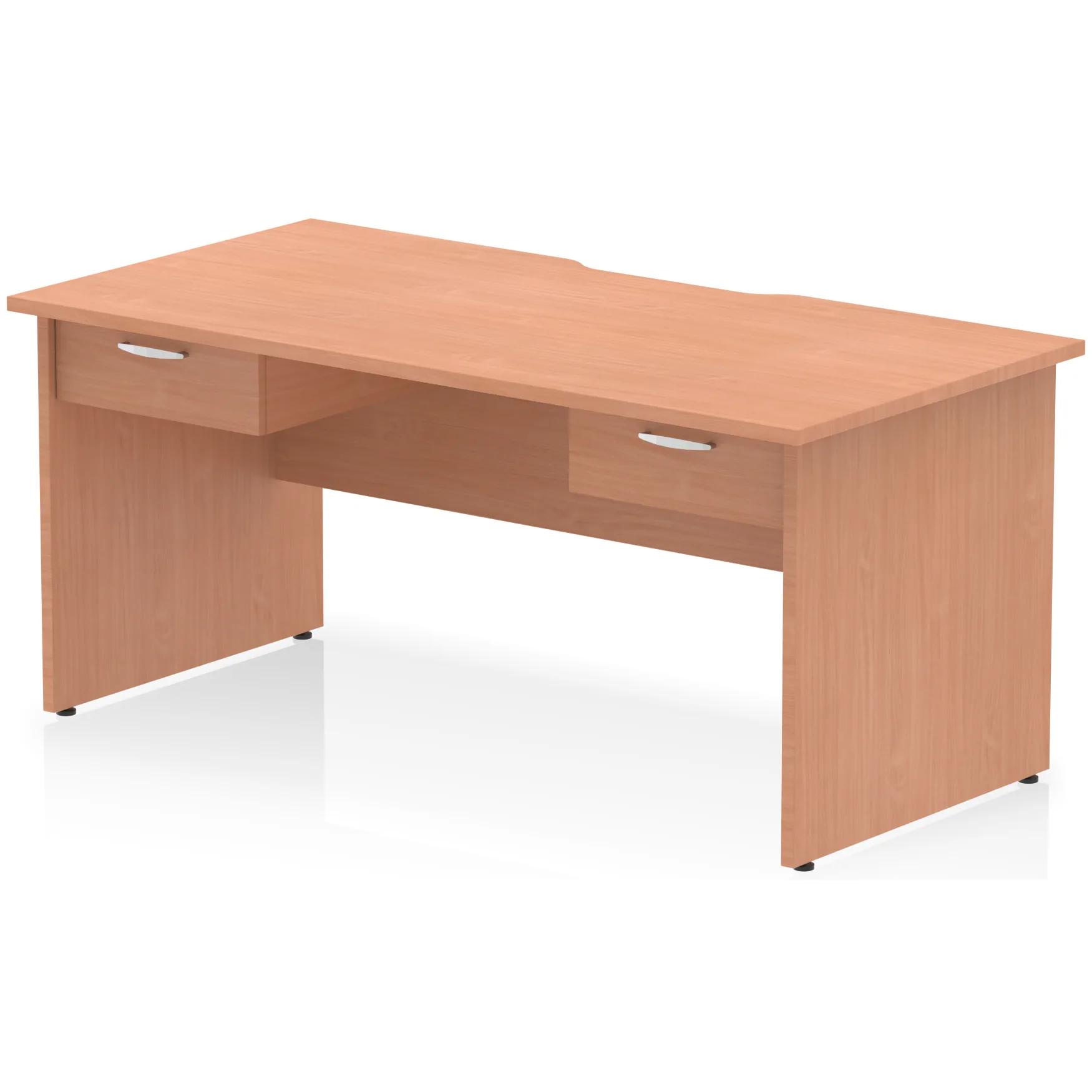 Impulse Panel End Scalloped Rectangular Desk with Storage
