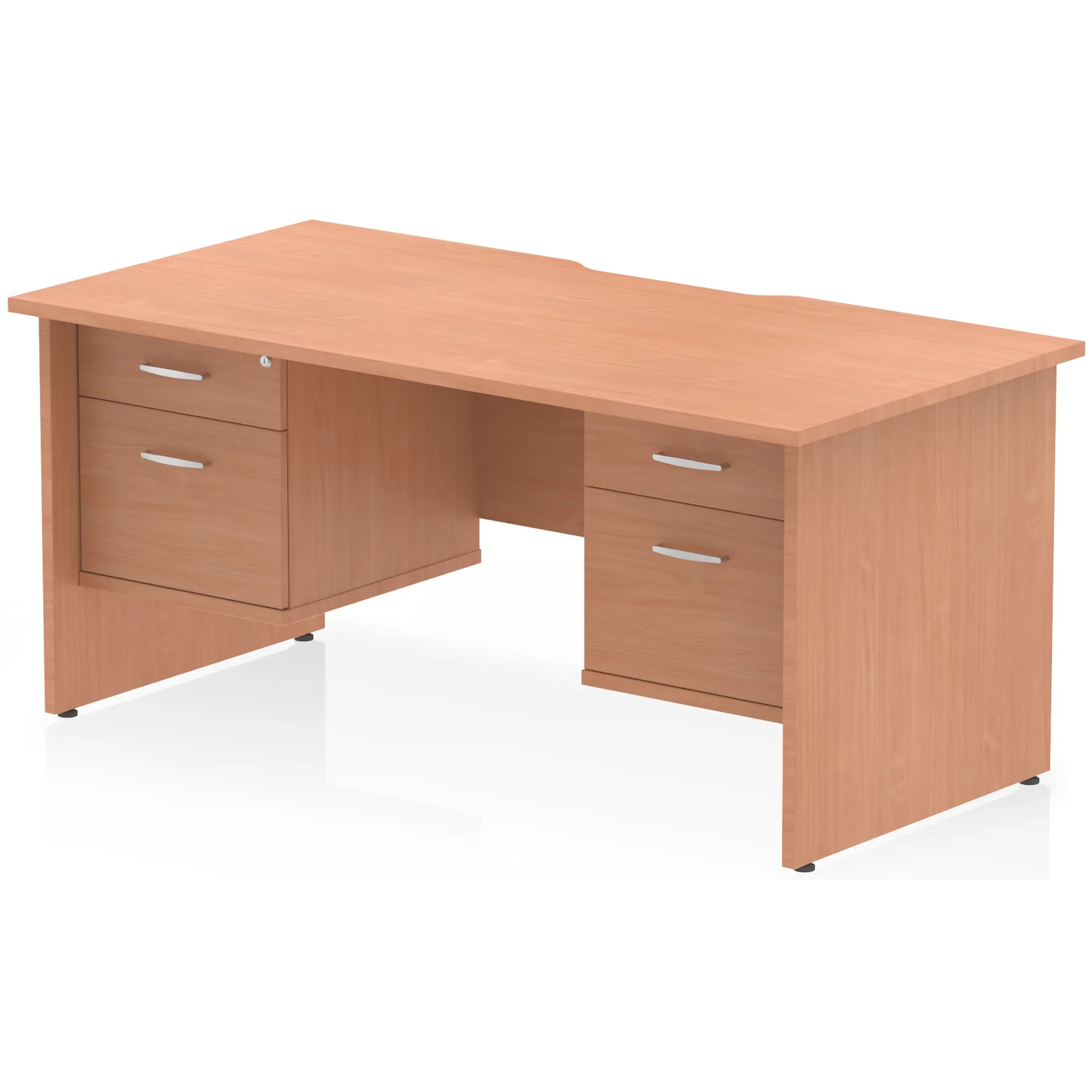 Impulse Panel End Scalloped Rectangular Desk with Storage
