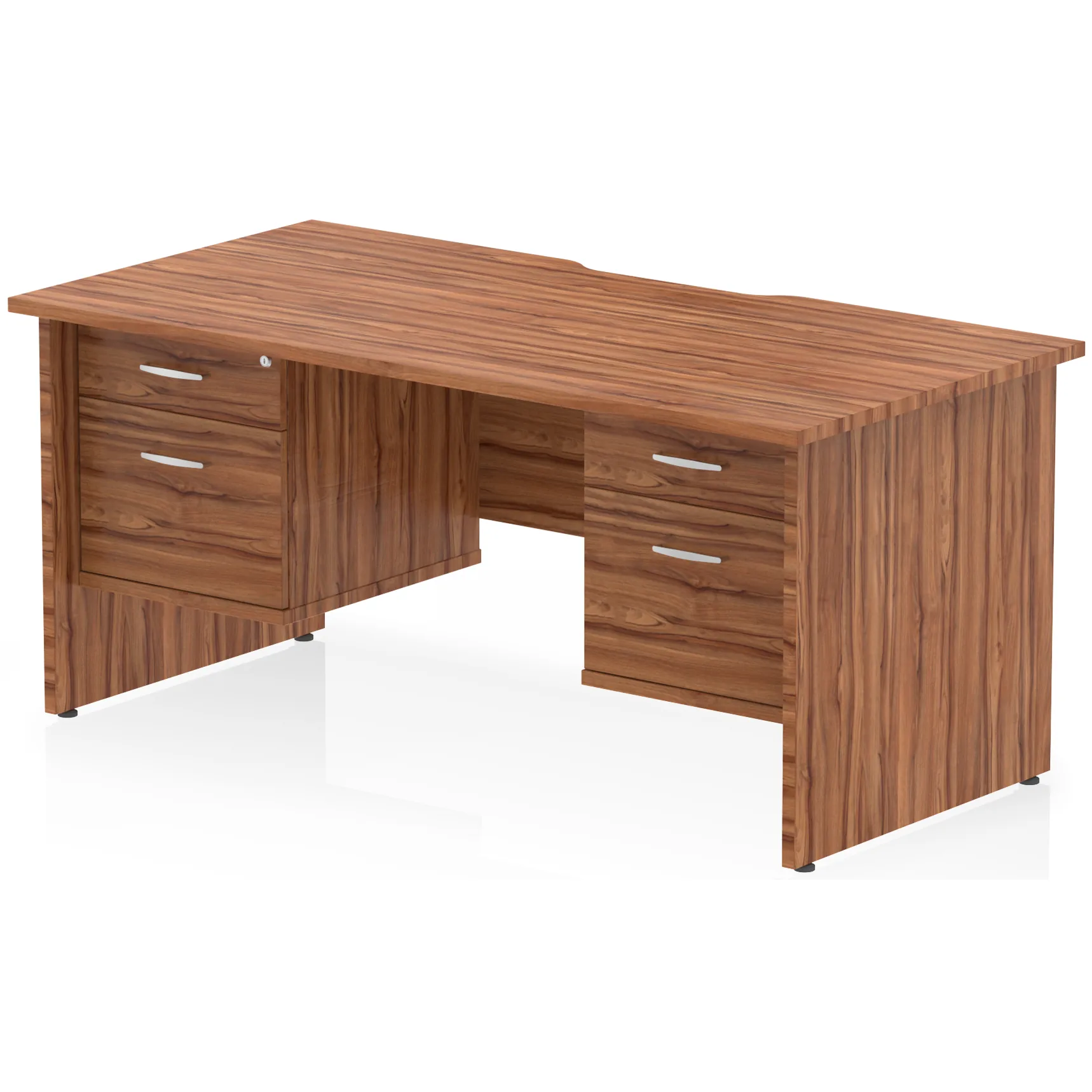 Impulse Panel End Scalloped Rectangular Desk with Storage