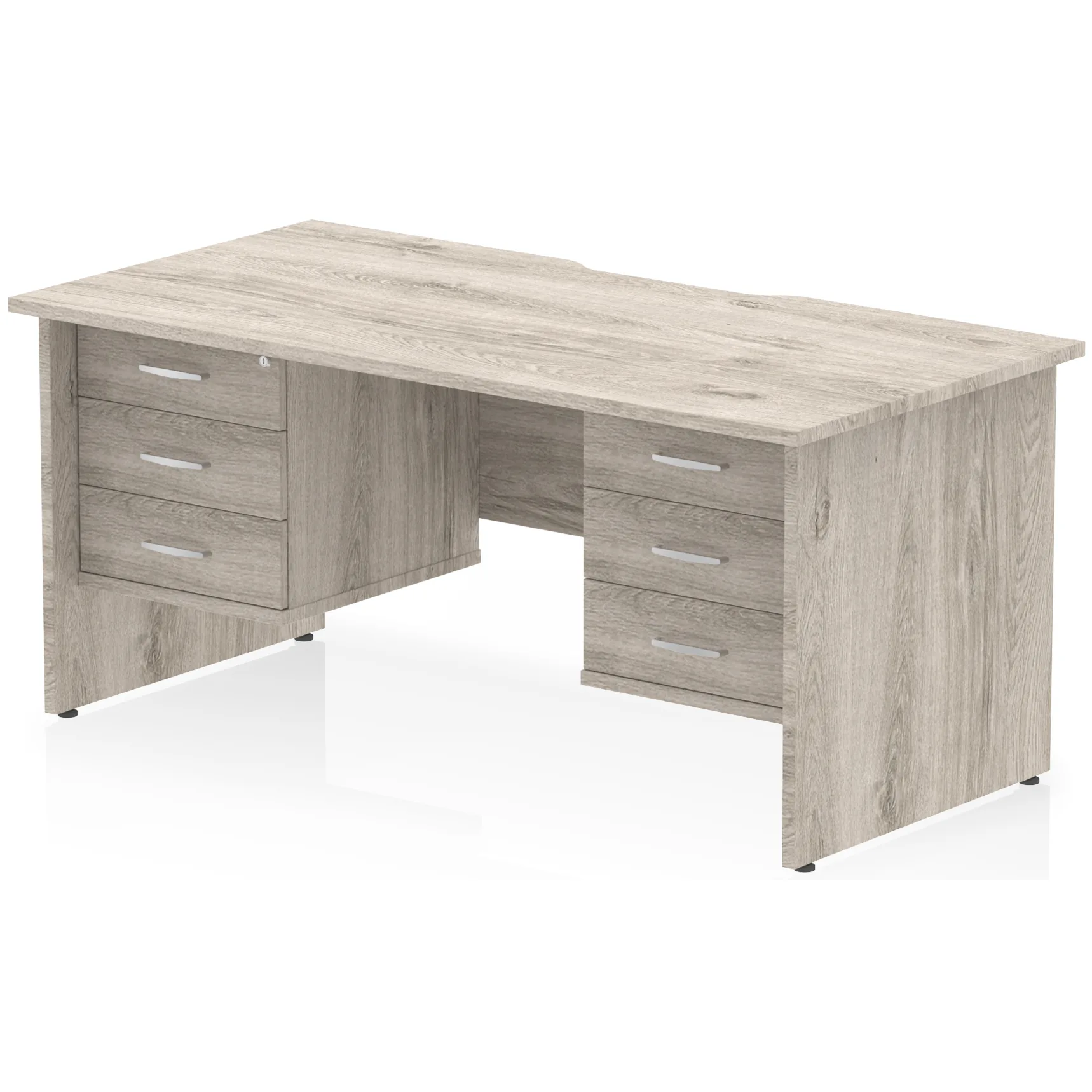 Impulse Panel End Scalloped Rectangular Desk with Storage