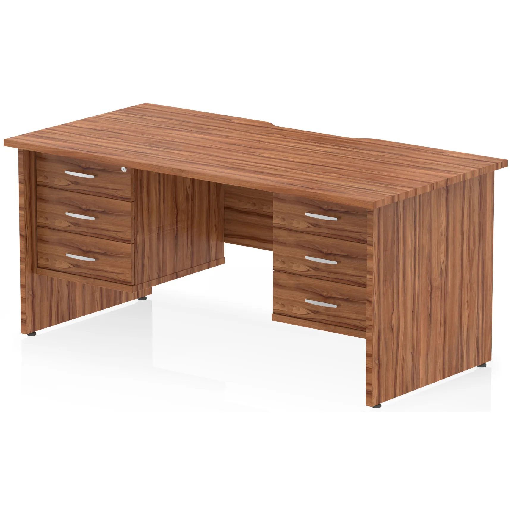 Impulse Panel End Scalloped Rectangular Desk with Storage