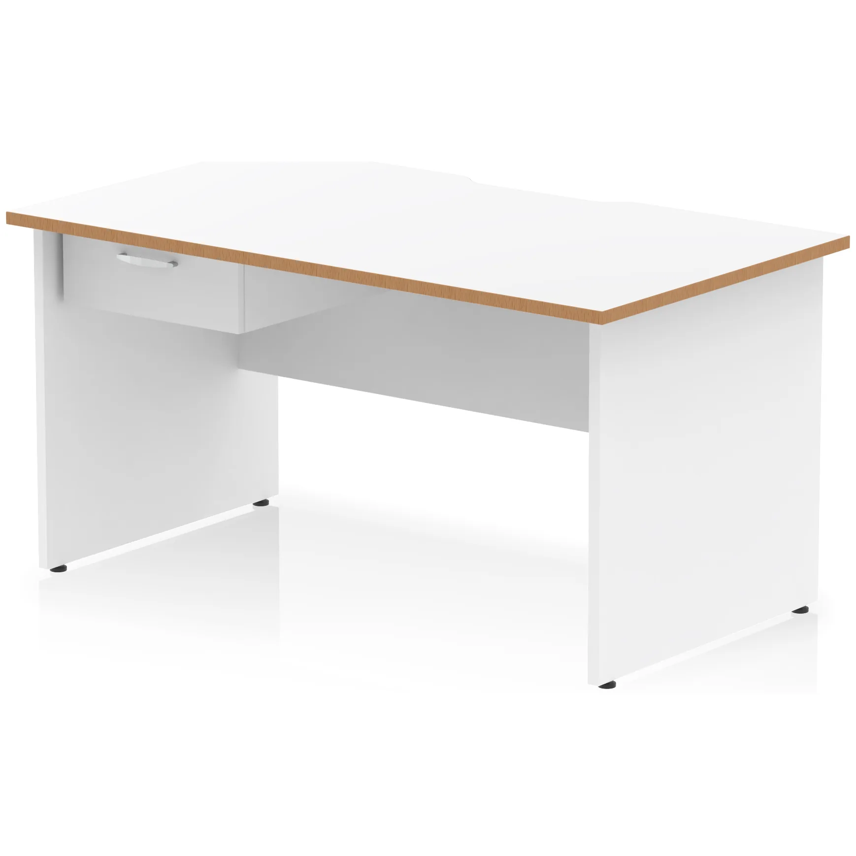 Impulse Panel End Scalloped Rectangular Desk with Storage