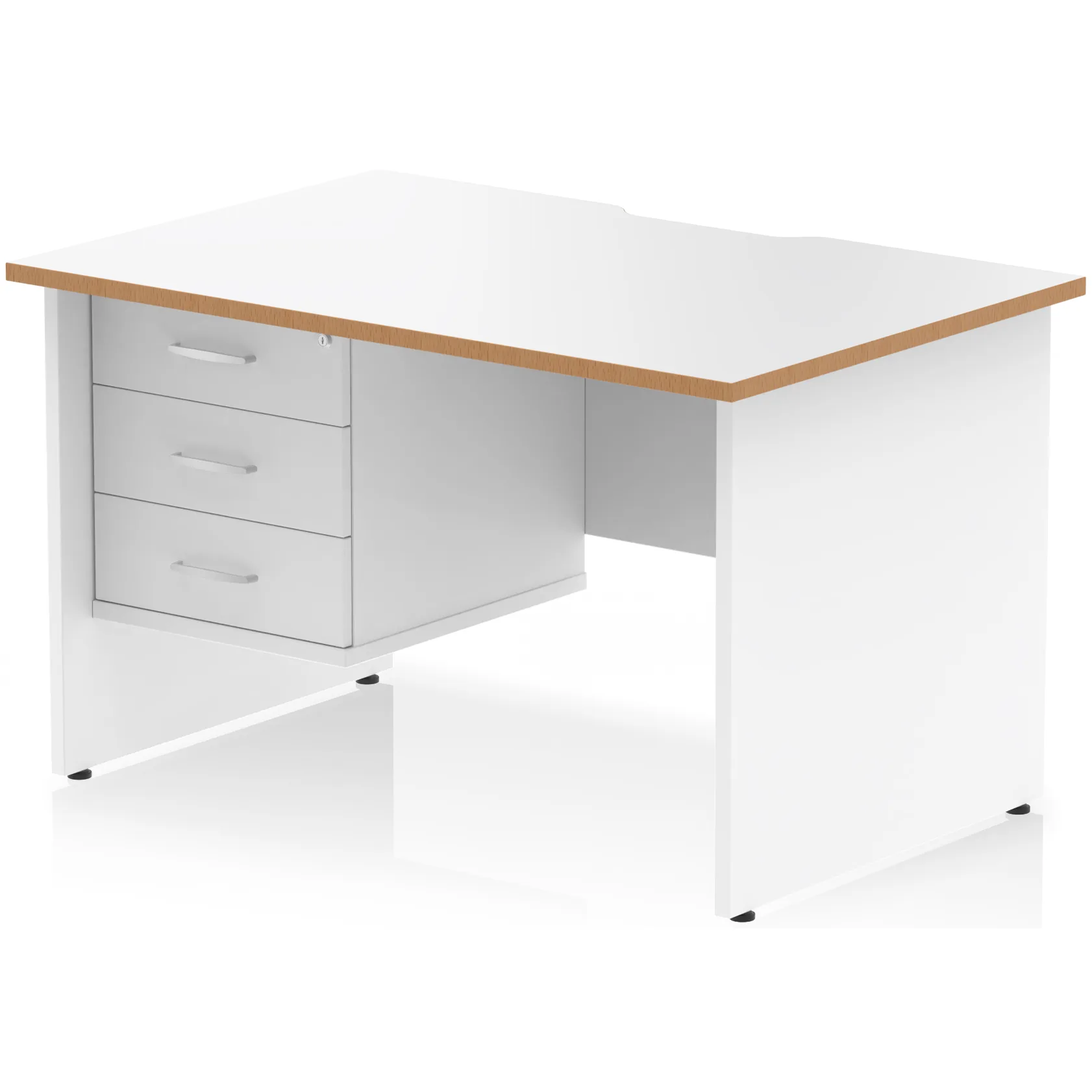 Impulse Panel End Scalloped Rectangular Desk with Storage