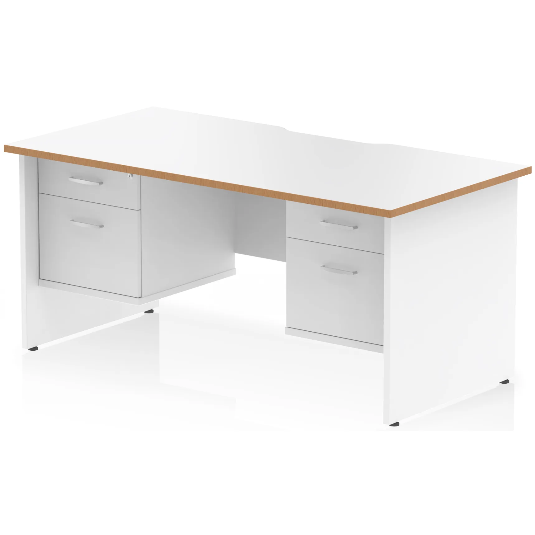 Impulse Panel End Scalloped Rectangular Desk with Storage