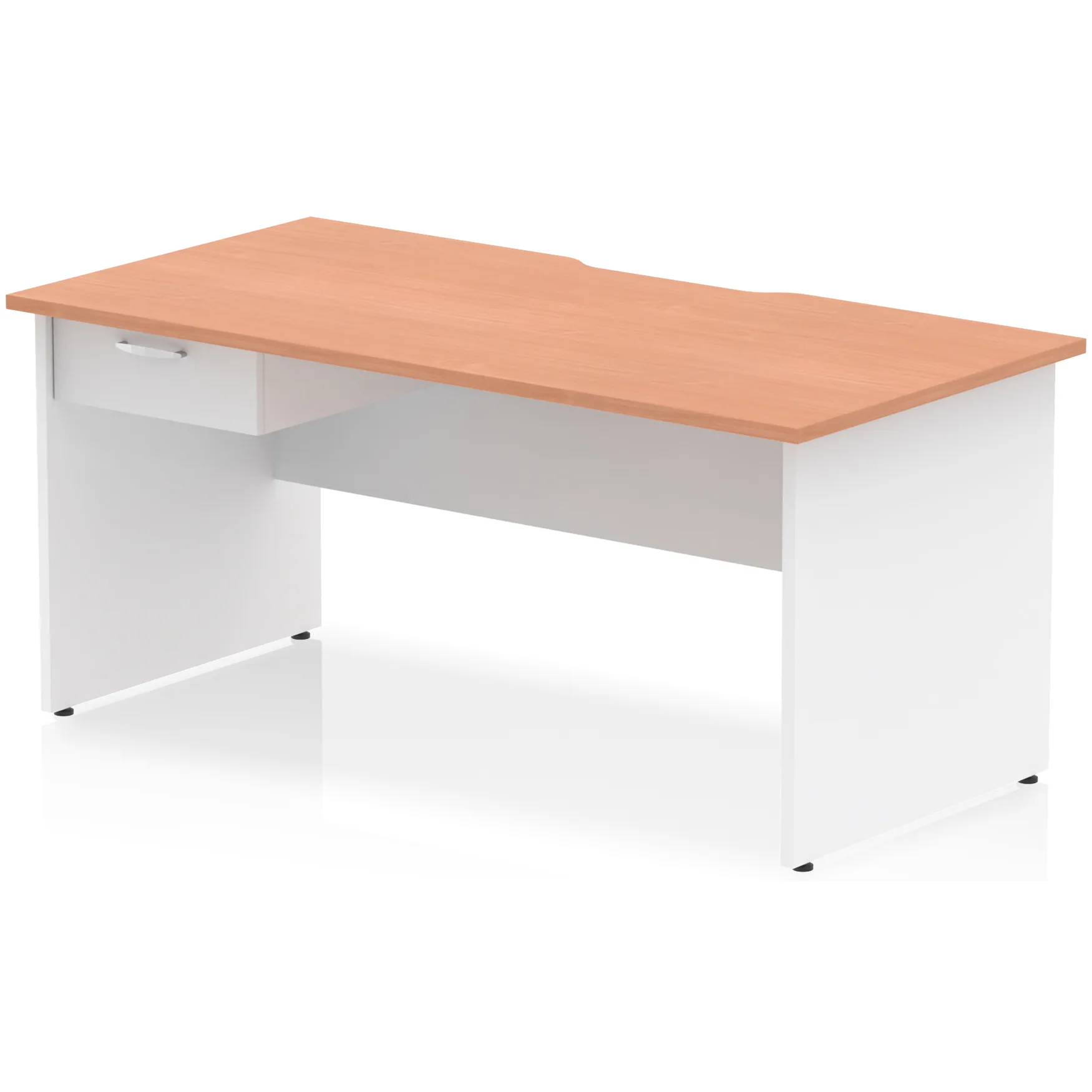 Impulse Panel End Scalloped Rectangular Desk with Storage