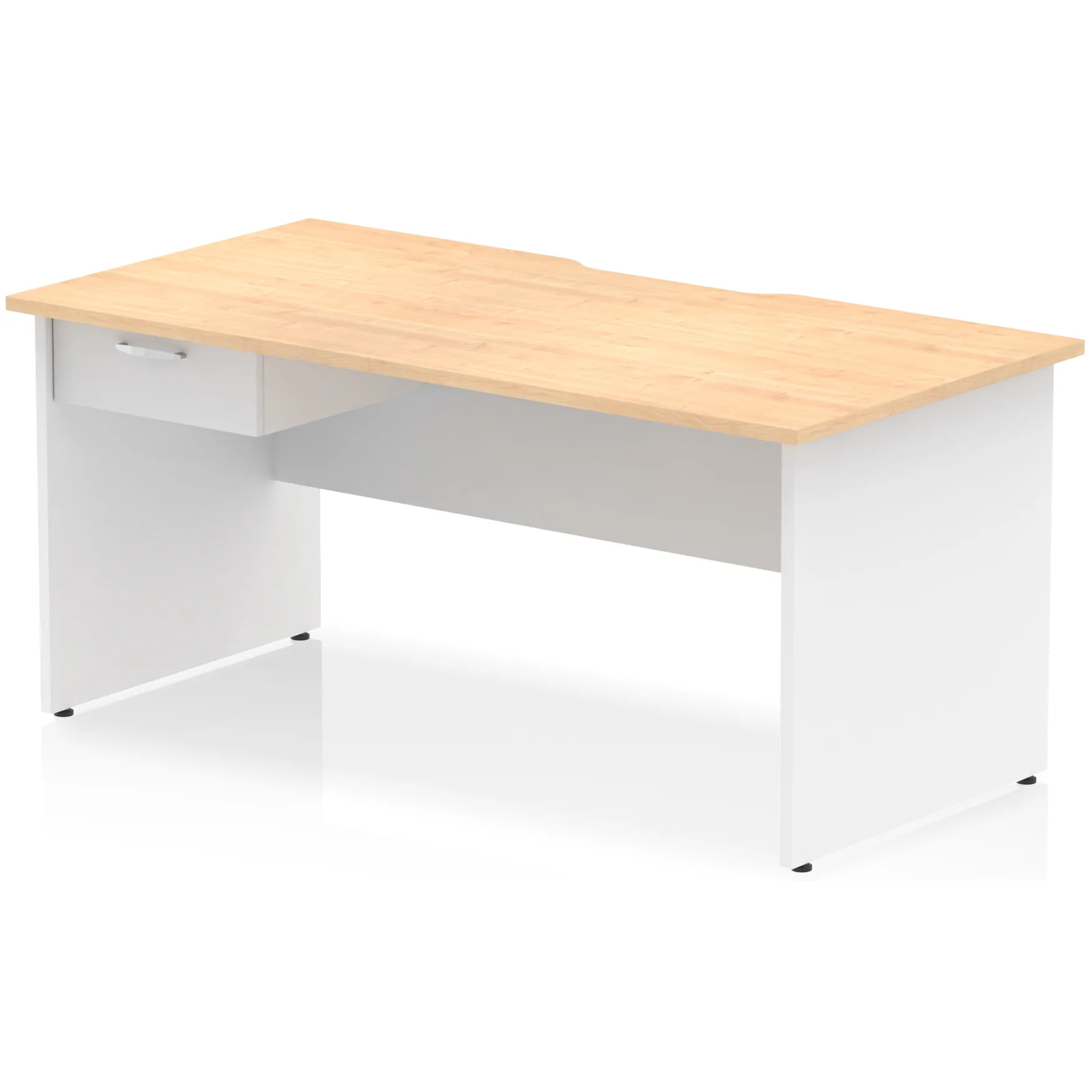 Impulse Panel End Scalloped Rectangular Desk with Storage