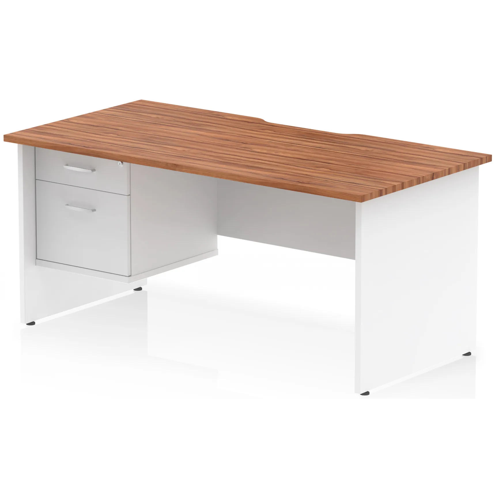 Impulse Panel End Scalloped Rectangular Desk with Storage