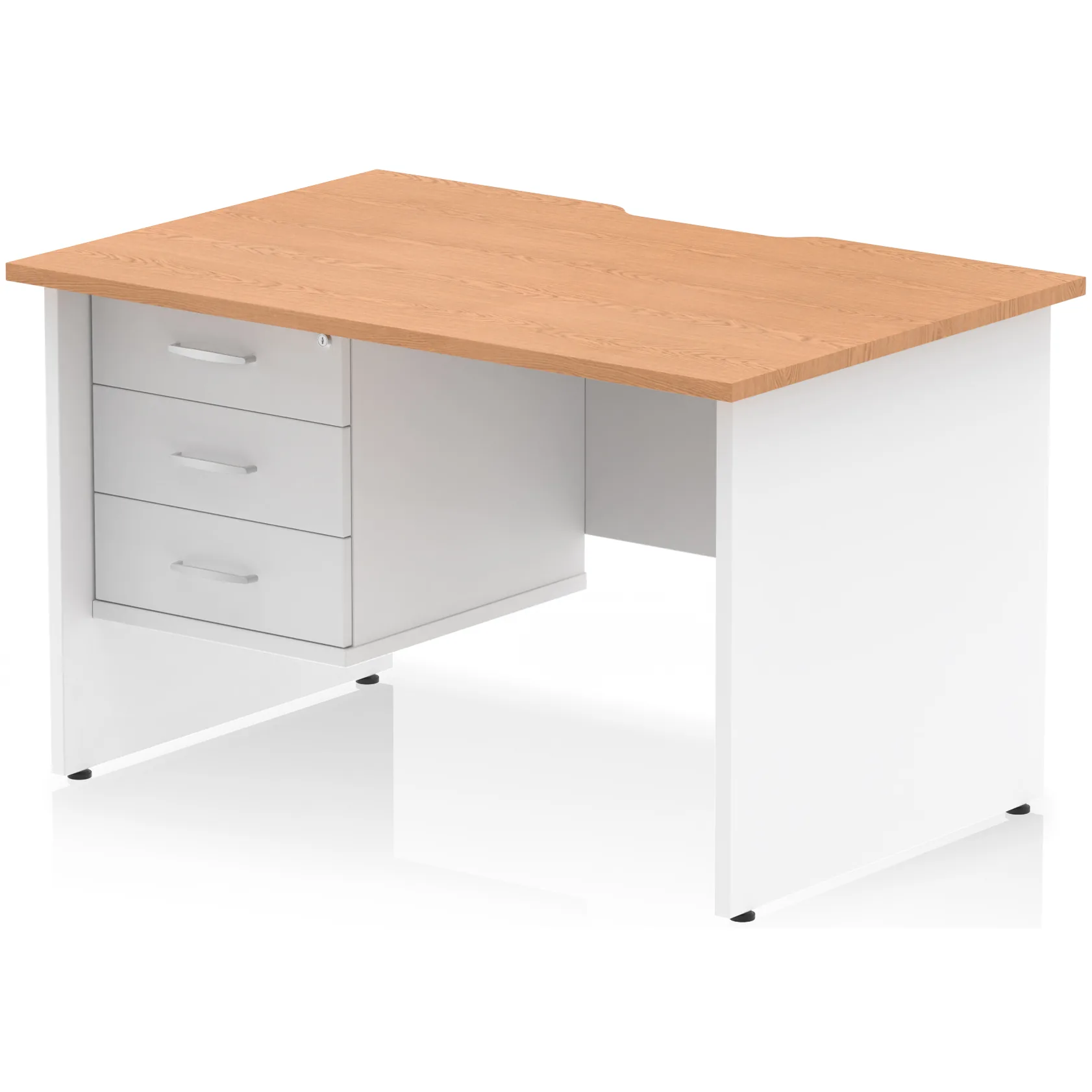 Impulse Panel End Scalloped Rectangular Desk with Storage