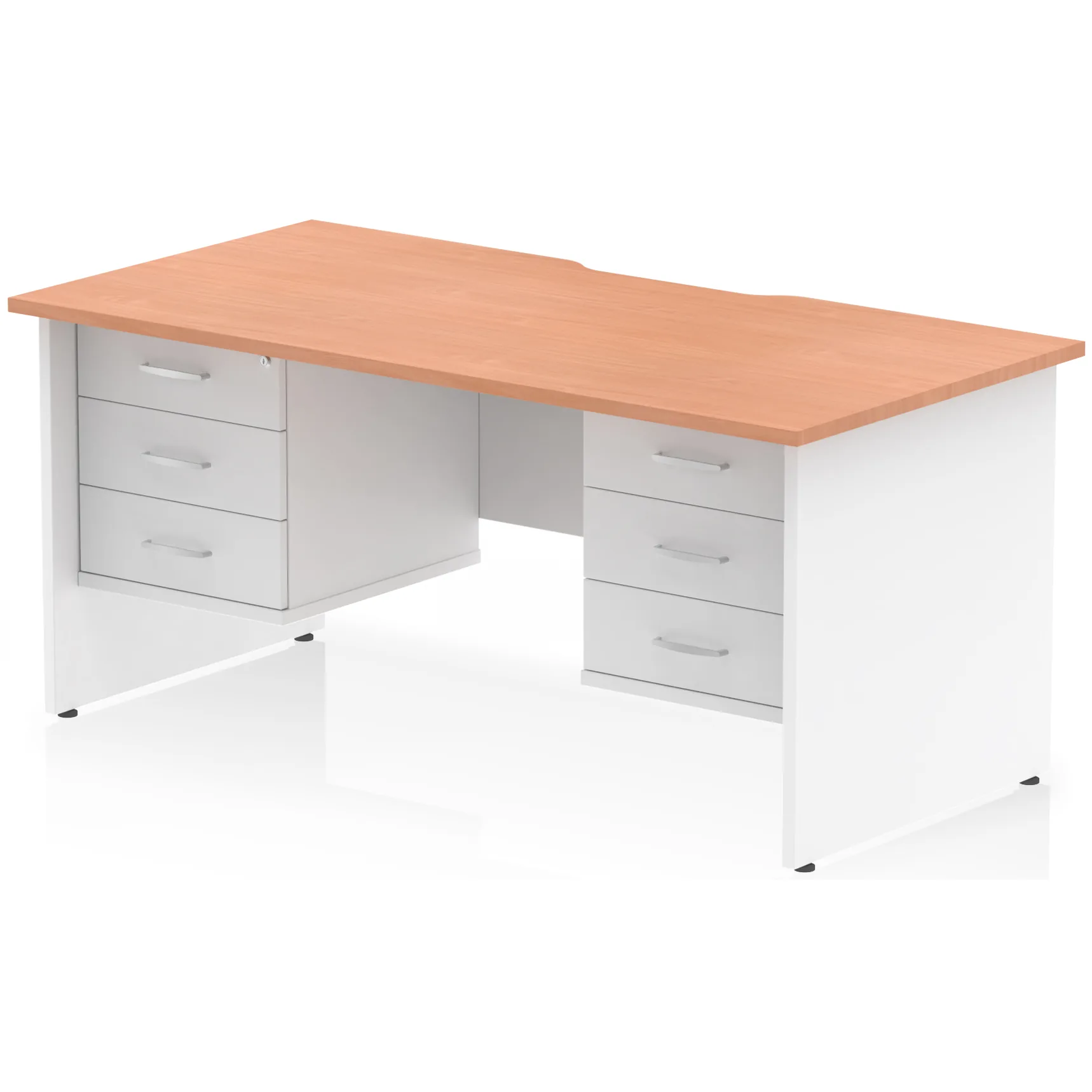Impulse Panel End Scalloped Rectangular Desk with Storage