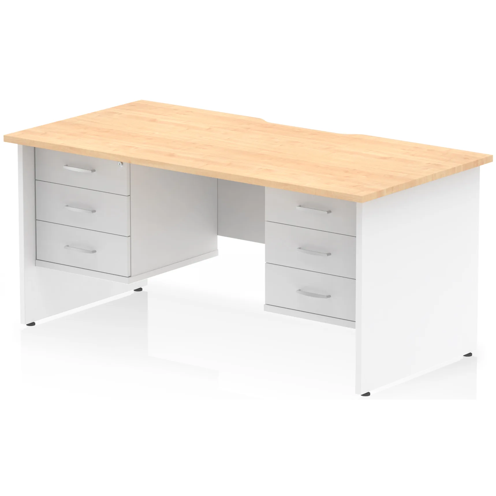 Impulse Panel End Scalloped Rectangular Desk with Storage