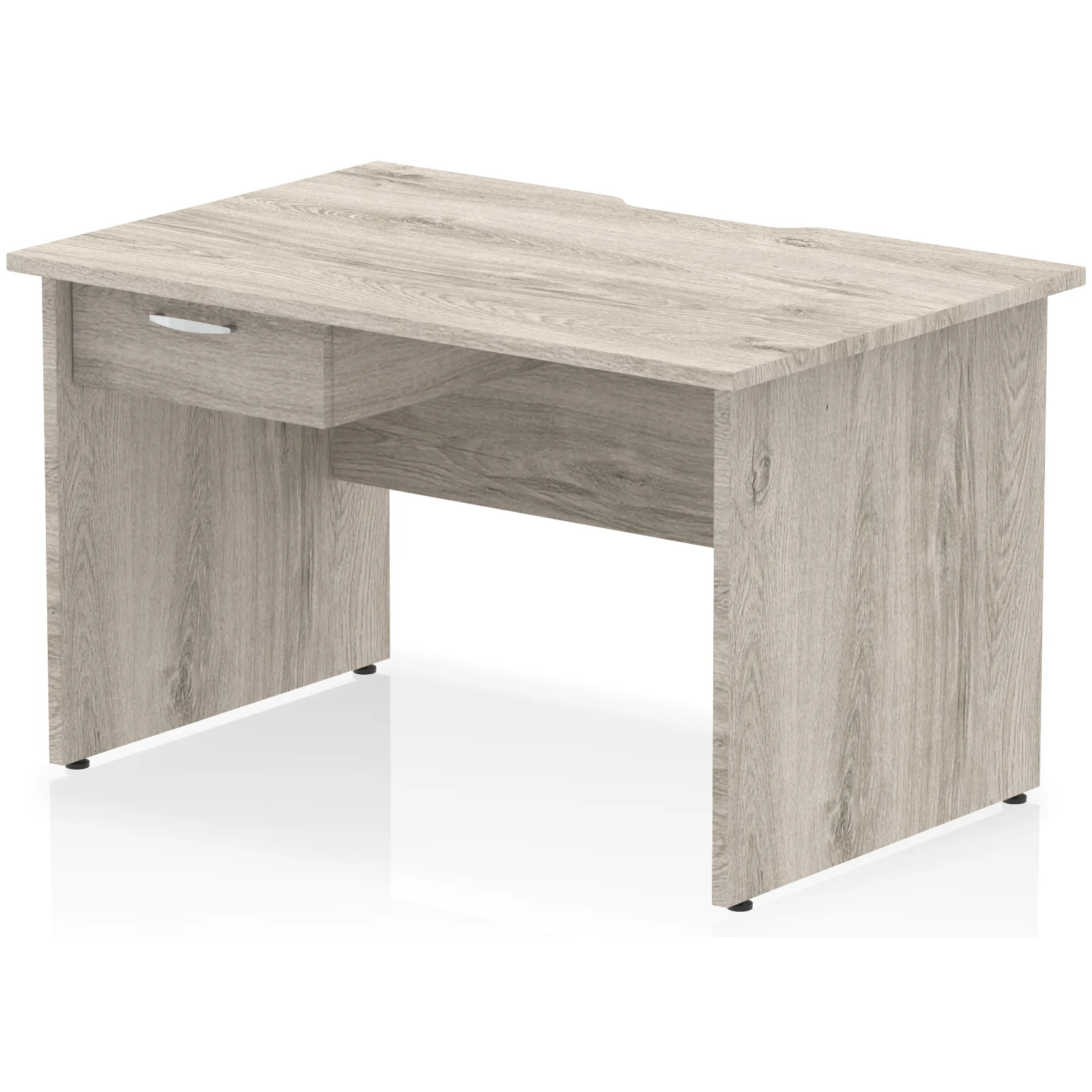 Impulse Panel End Scalloped Rectangular Desk with Storage