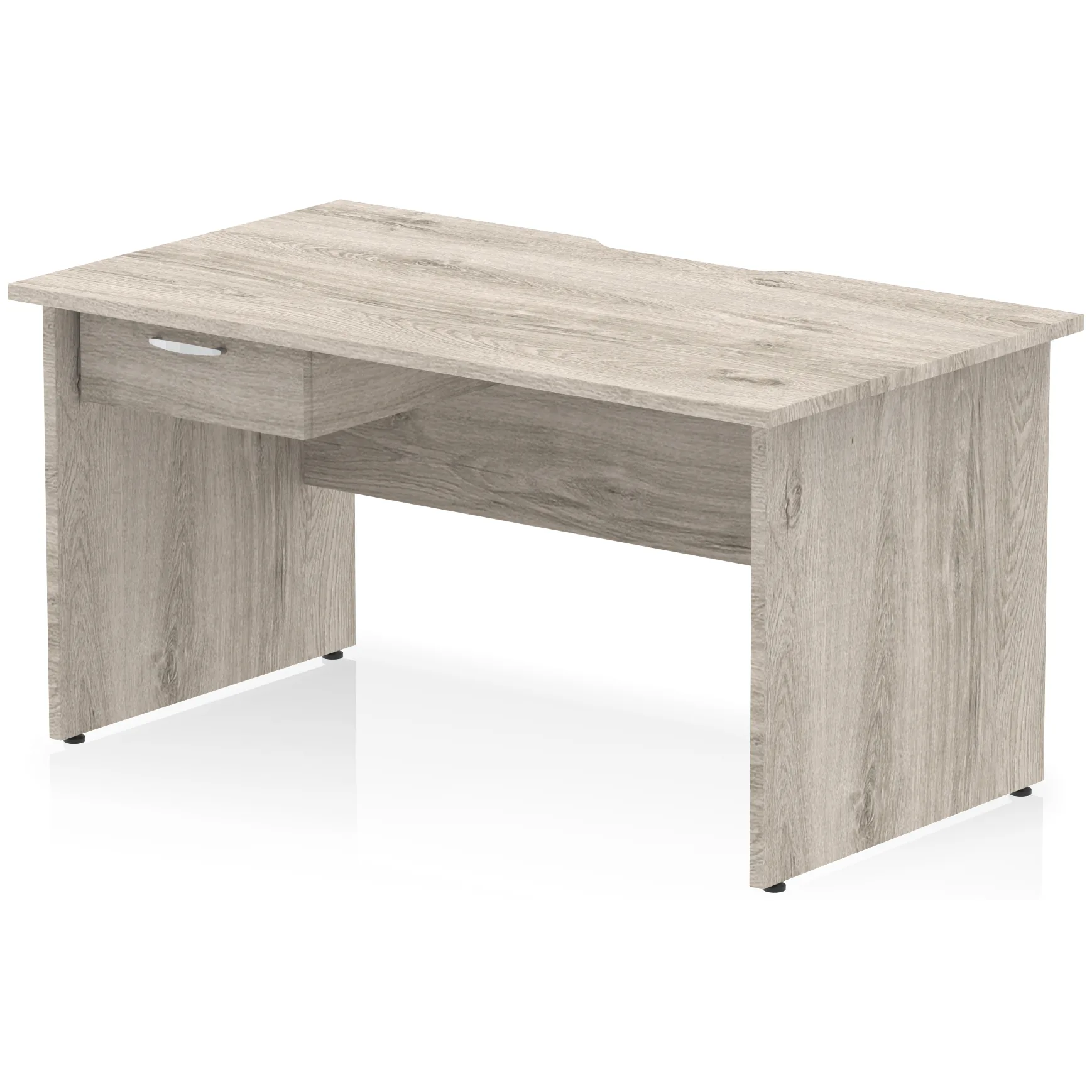 Impulse Panel End Scalloped Rectangular Desk with Storage