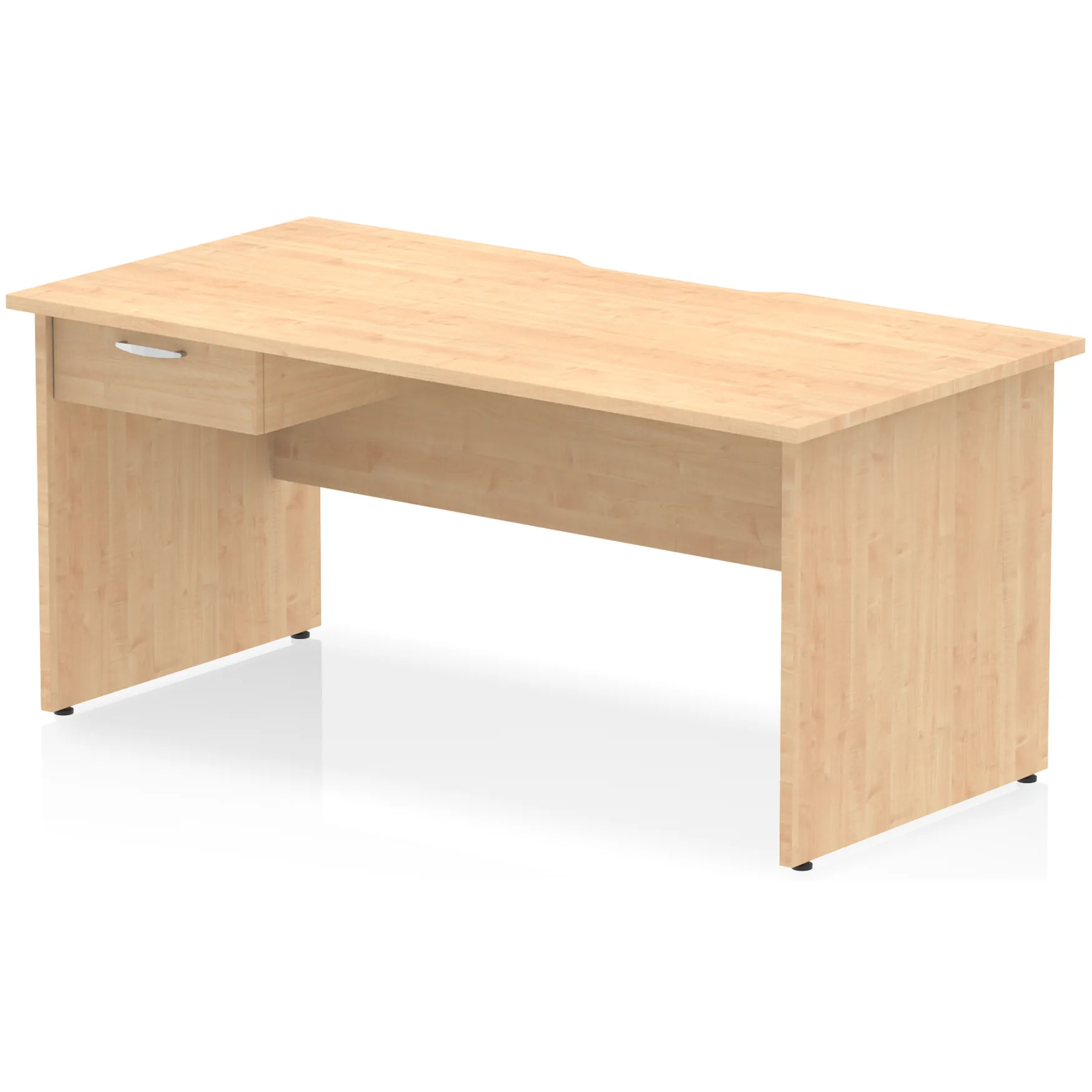 Impulse Panel End Scalloped Rectangular Desk with Storage