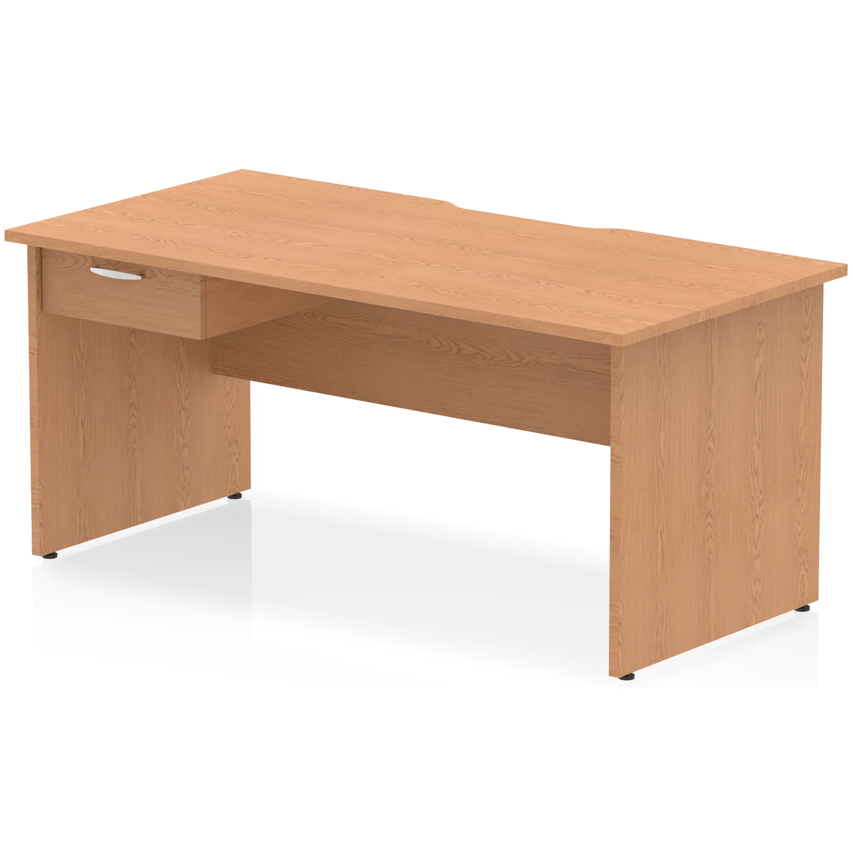 Impulse Panel End Scalloped Rectangular Desk with Storage