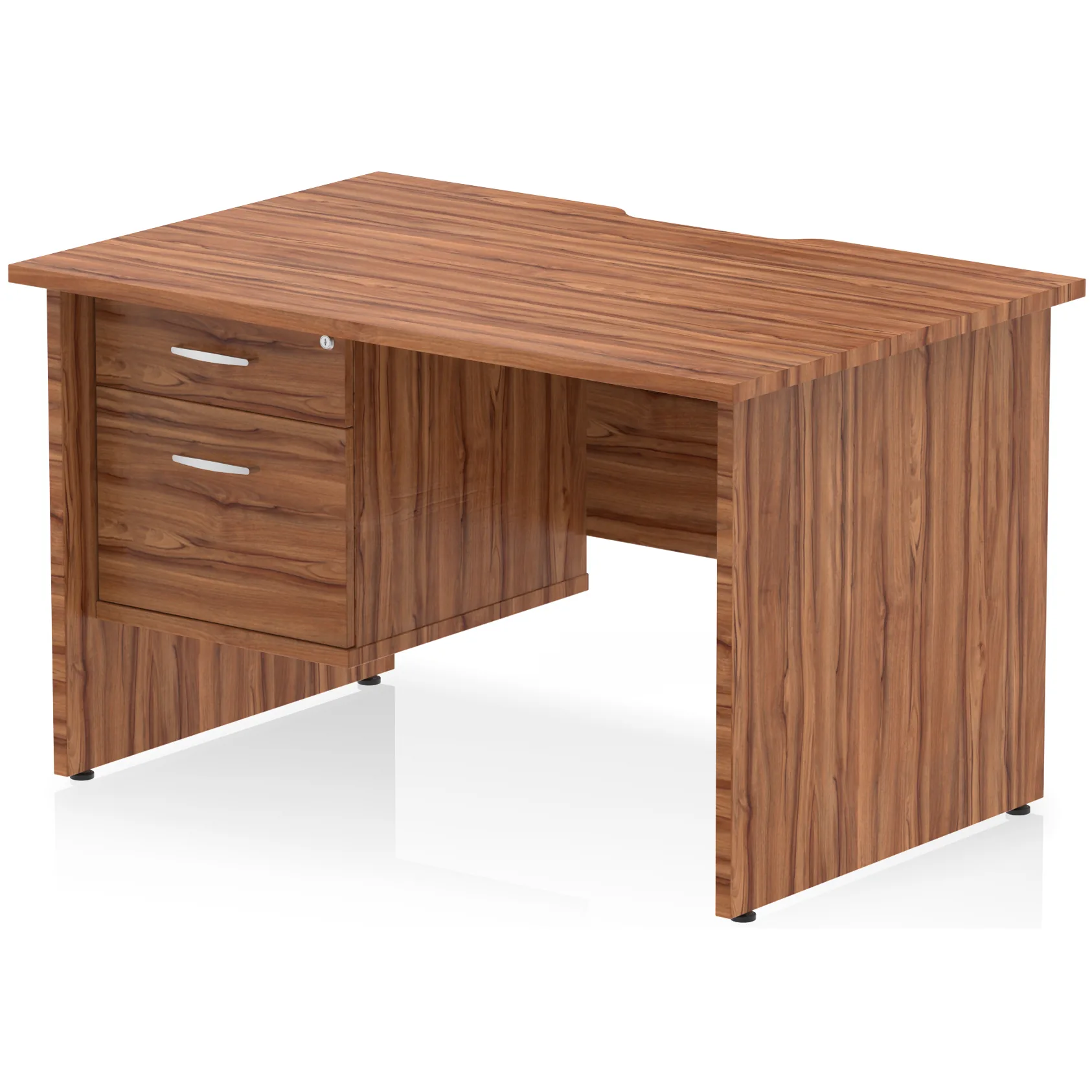 Impulse Panel End Scalloped Rectangular Desk with Storage