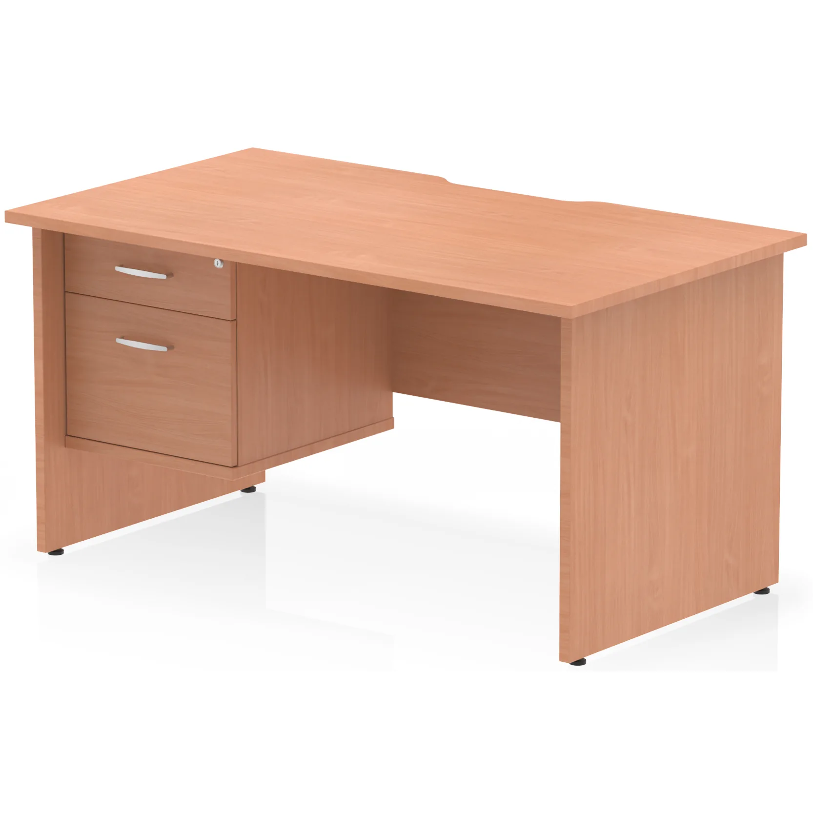 Impulse Panel End Scalloped Rectangular Desk with Storage