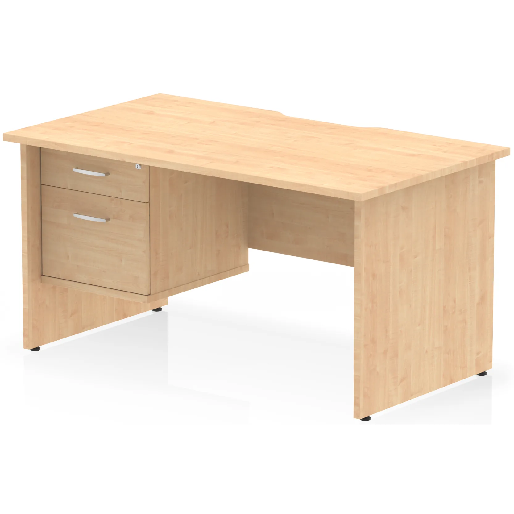 Impulse Panel End Scalloped Rectangular Desk with Storage