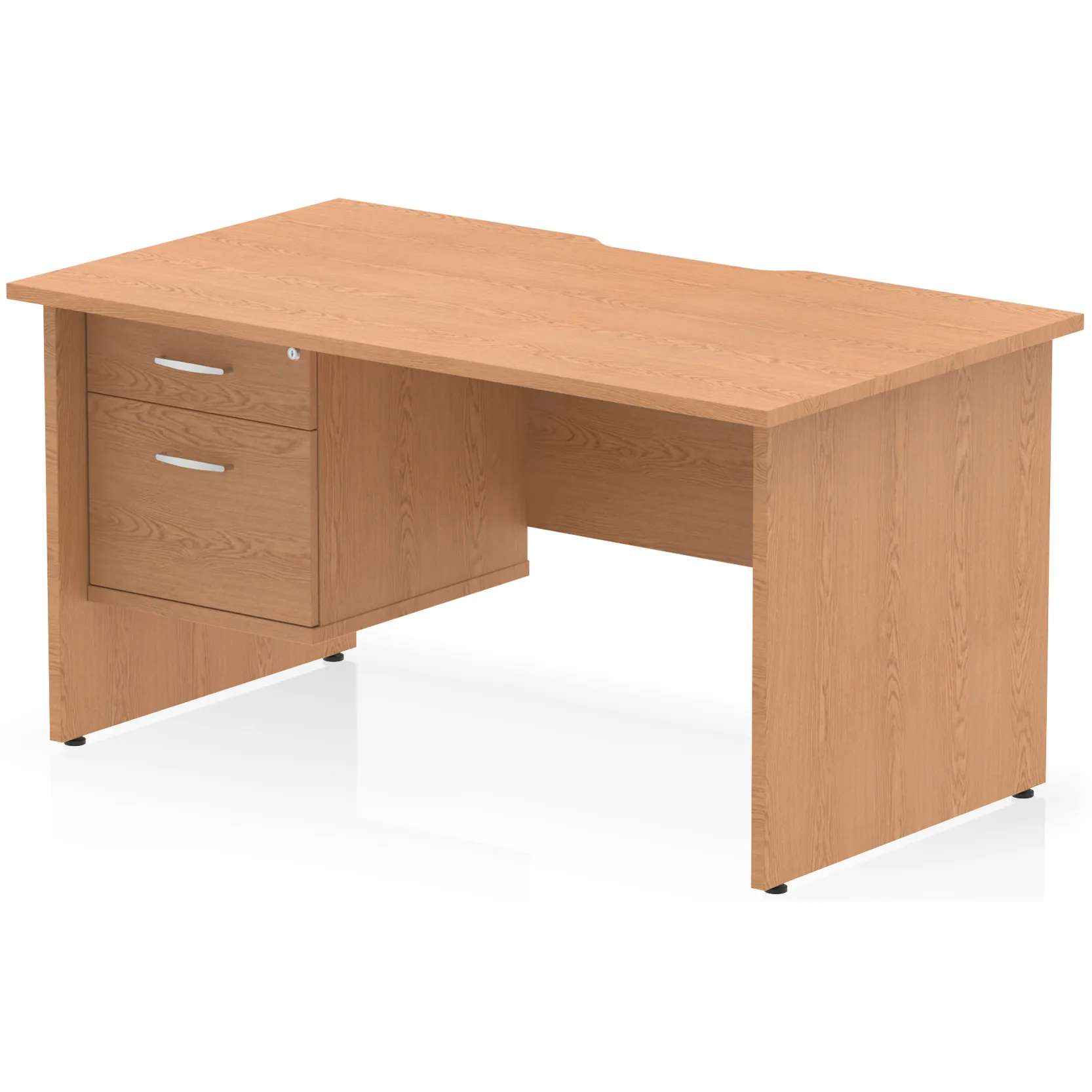 Impulse Panel End Scalloped Rectangular Desk with Storage