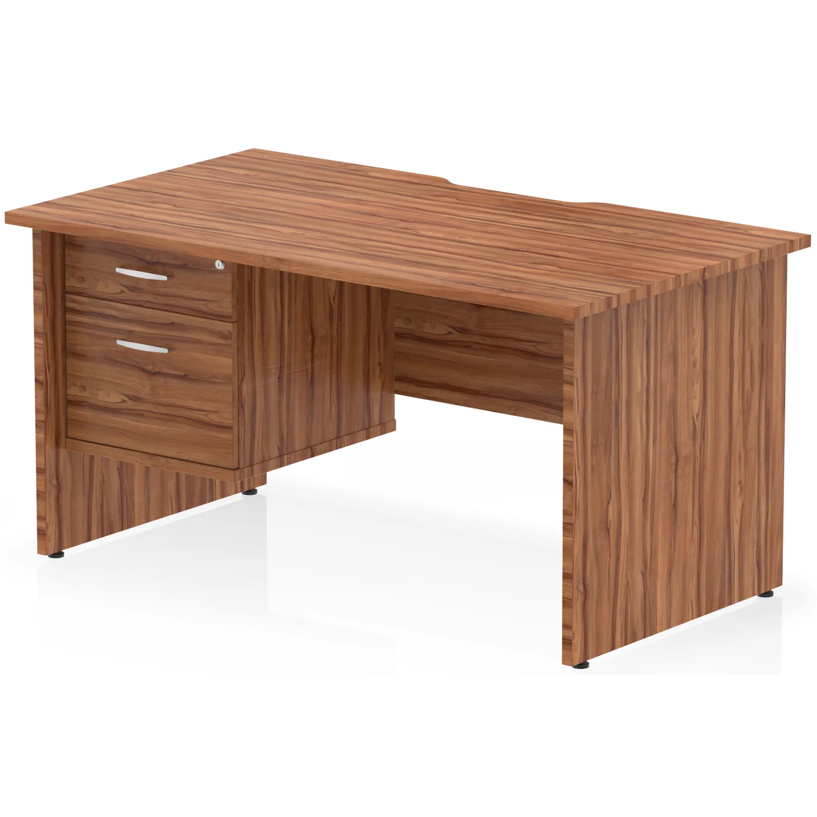 Impulse Panel End Scalloped Rectangular Desk with Storage