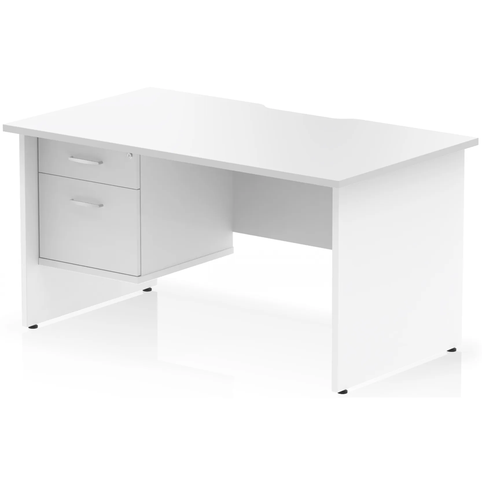 Impulse Panel End Scalloped Rectangular Desk with Storage