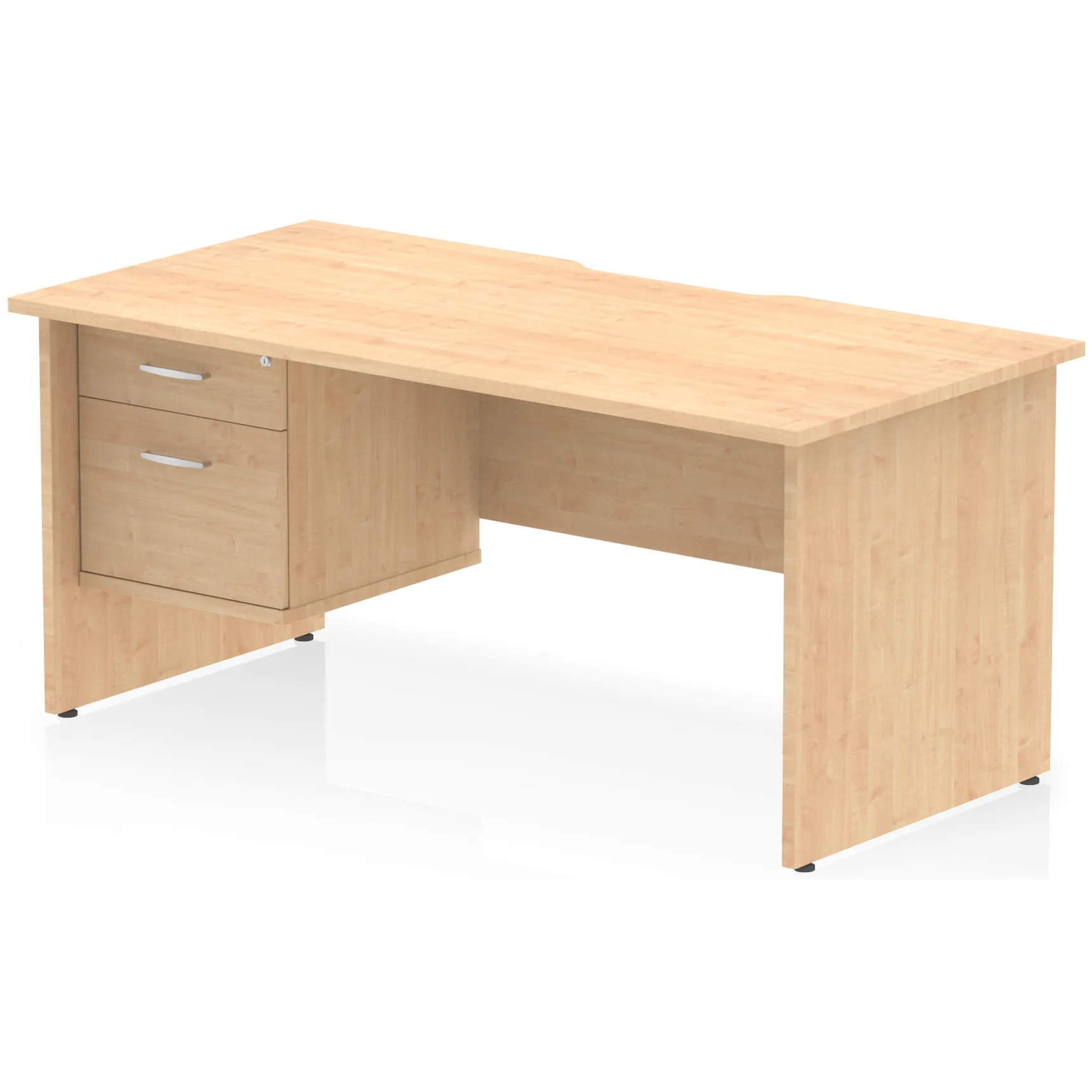 Impulse Panel End Scalloped Rectangular Desk with Storage