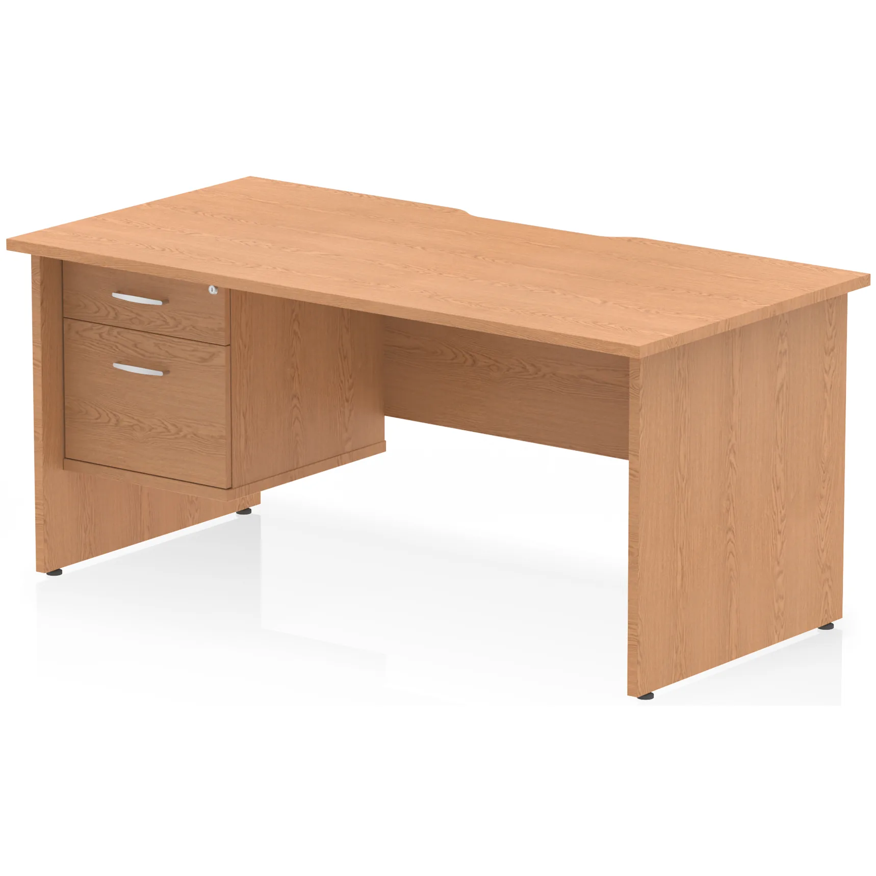 Impulse Panel End Scalloped Rectangular Desk with Storage