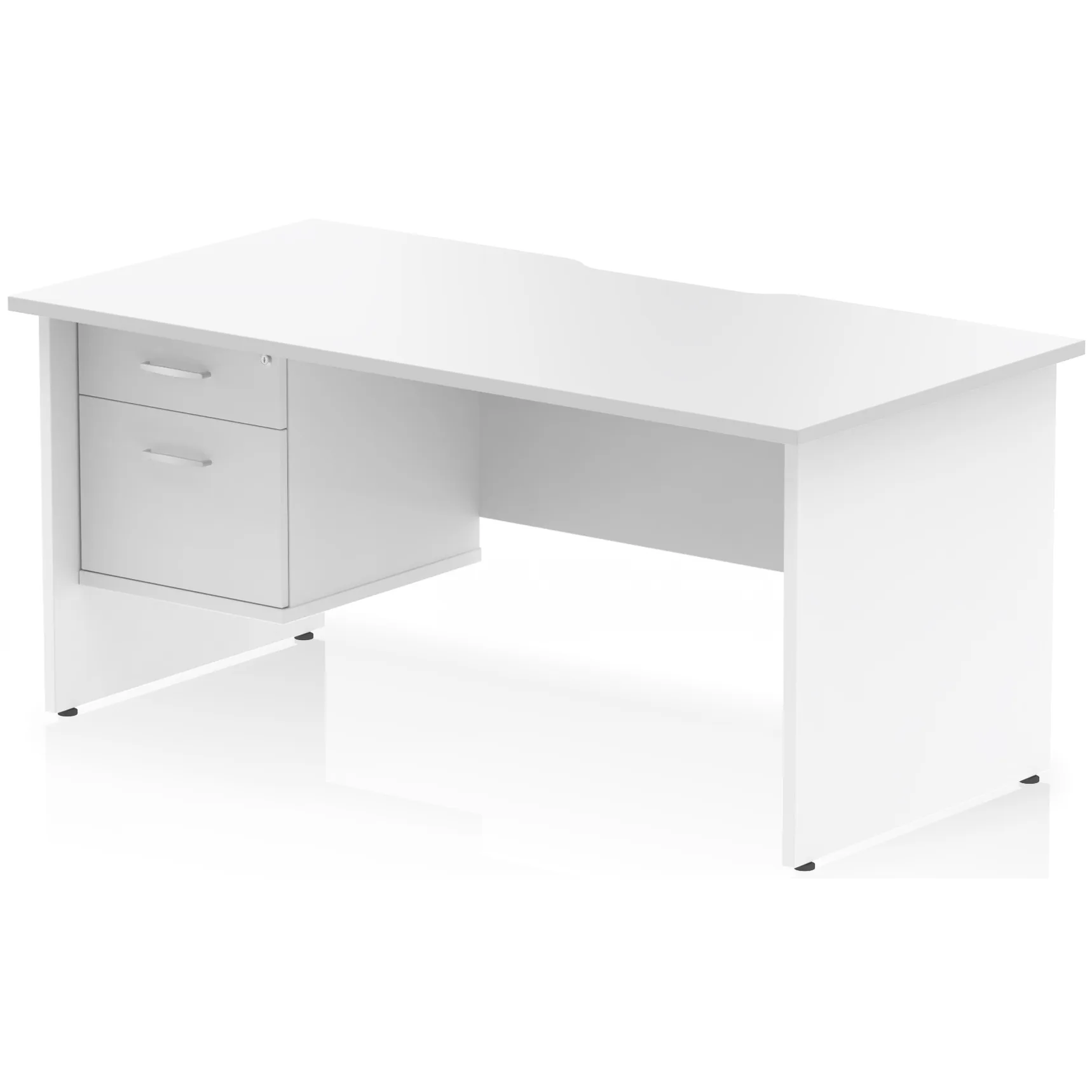 Impulse Panel End Scalloped Rectangular Desk with Storage