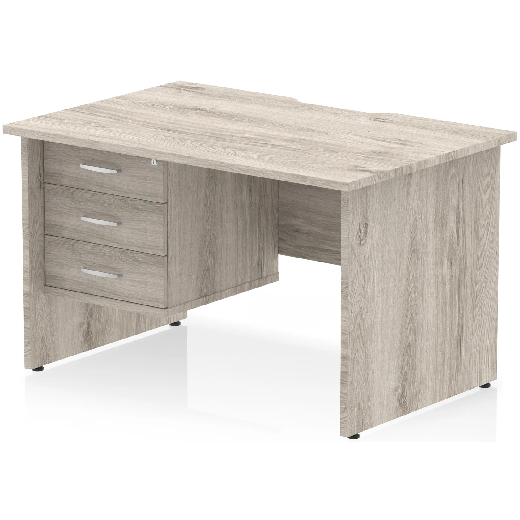 Impulse Panel End Scalloped Rectangular Desk with Storage