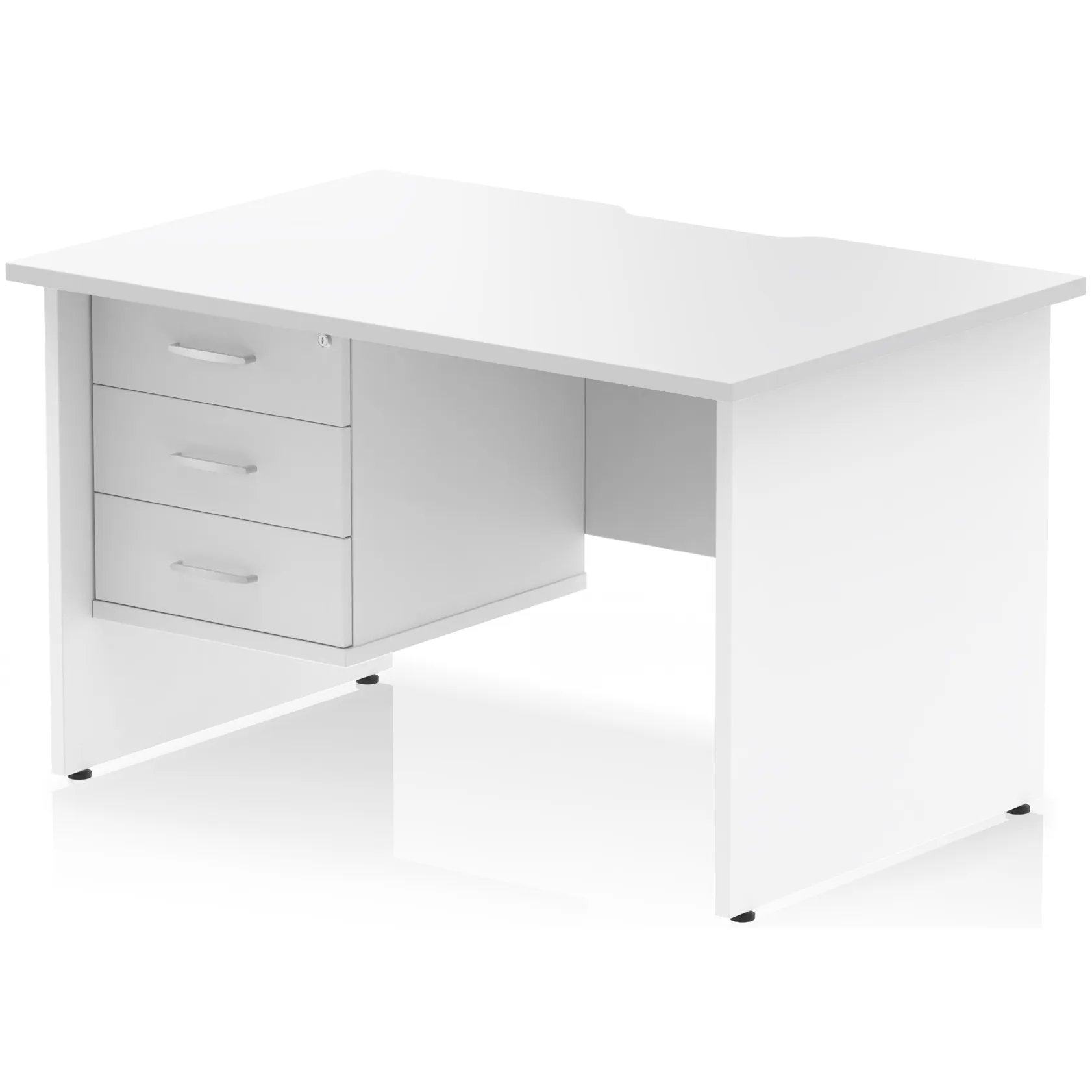Impulse Panel End Scalloped Rectangular Desk with Storage