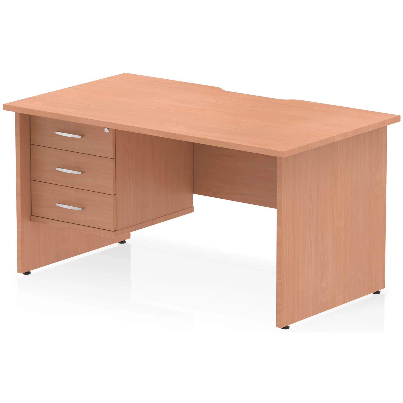 Impulse Panel End Scalloped Rectangular Desk with Storage