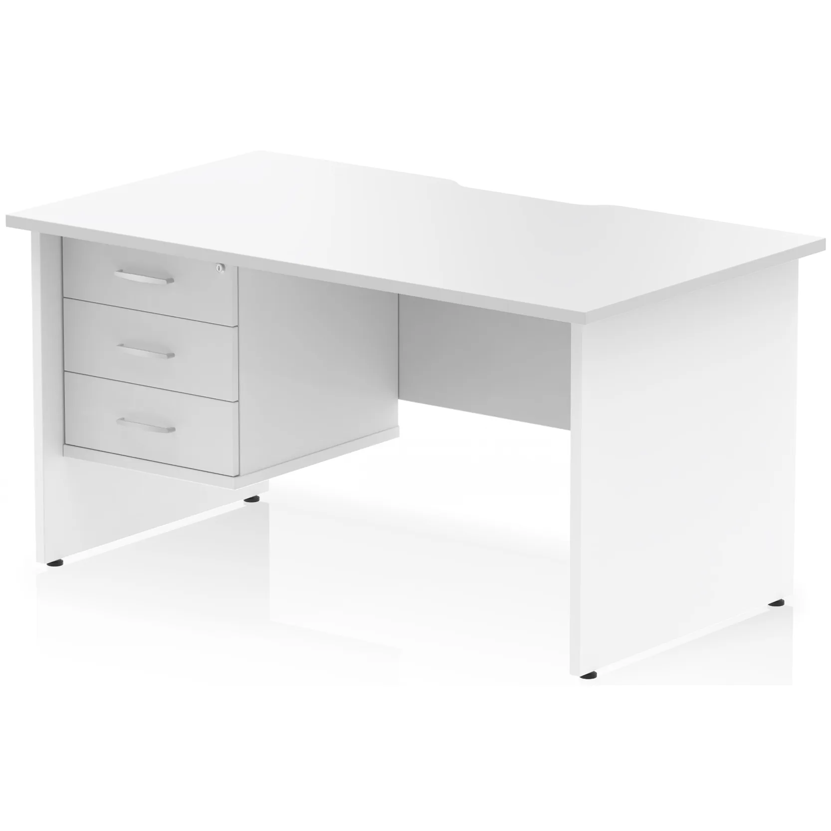 Impulse Panel End Scalloped Rectangular Desk with Storage