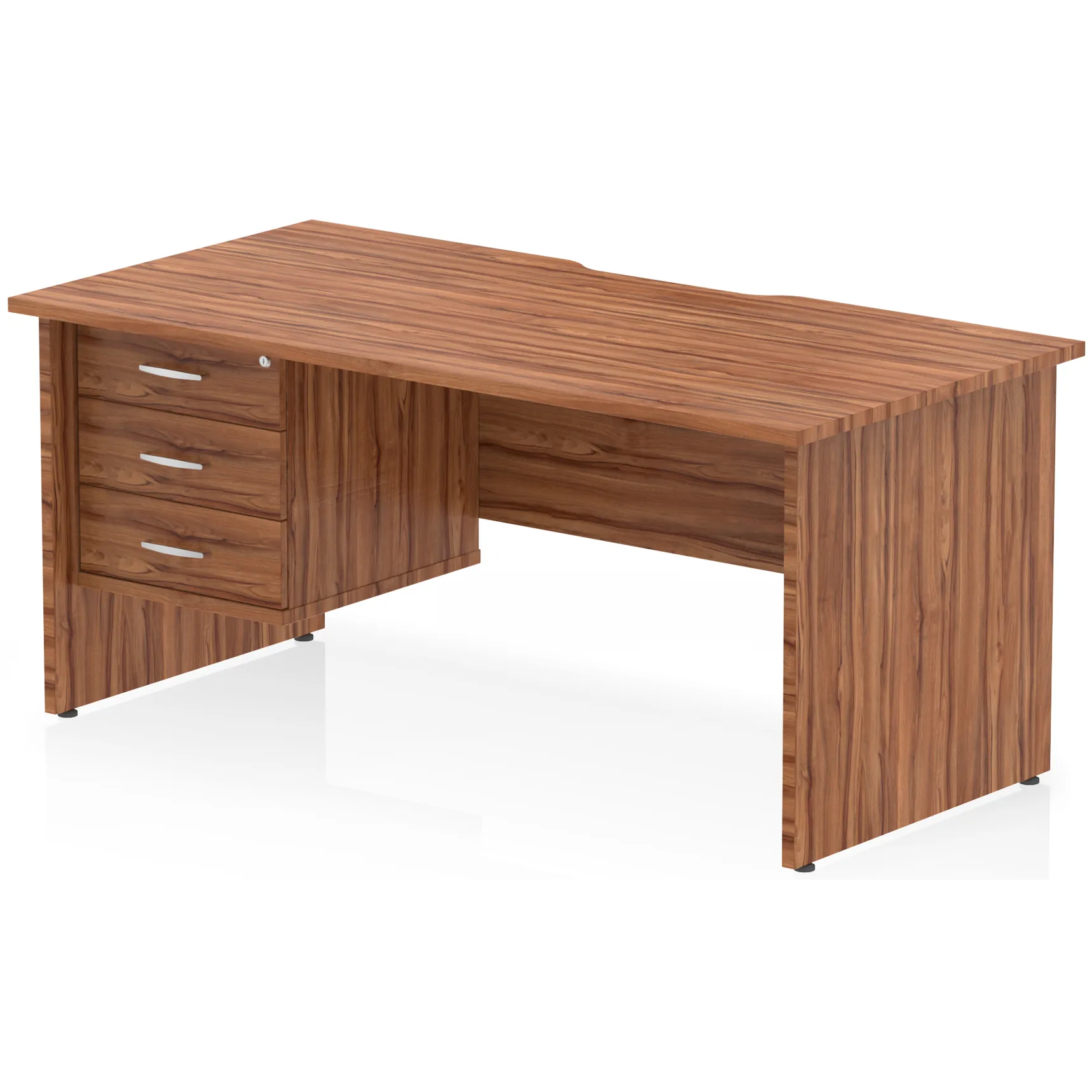Impulse Panel End Scalloped Rectangular Desk with Storage