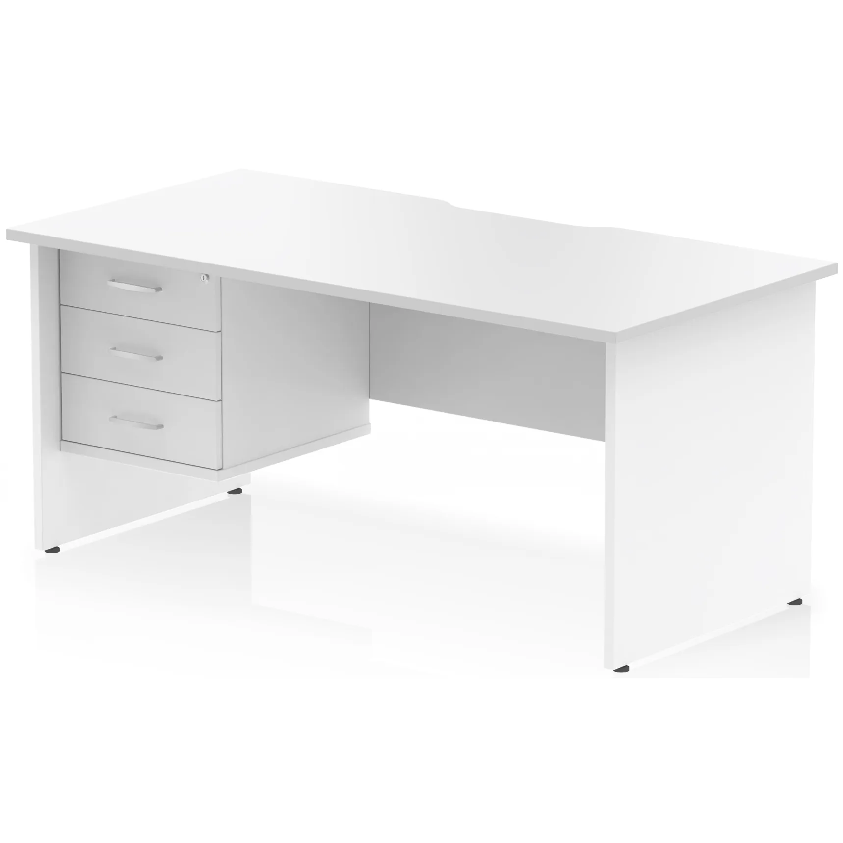 Impulse Panel End Scalloped Rectangular Desk with Storage