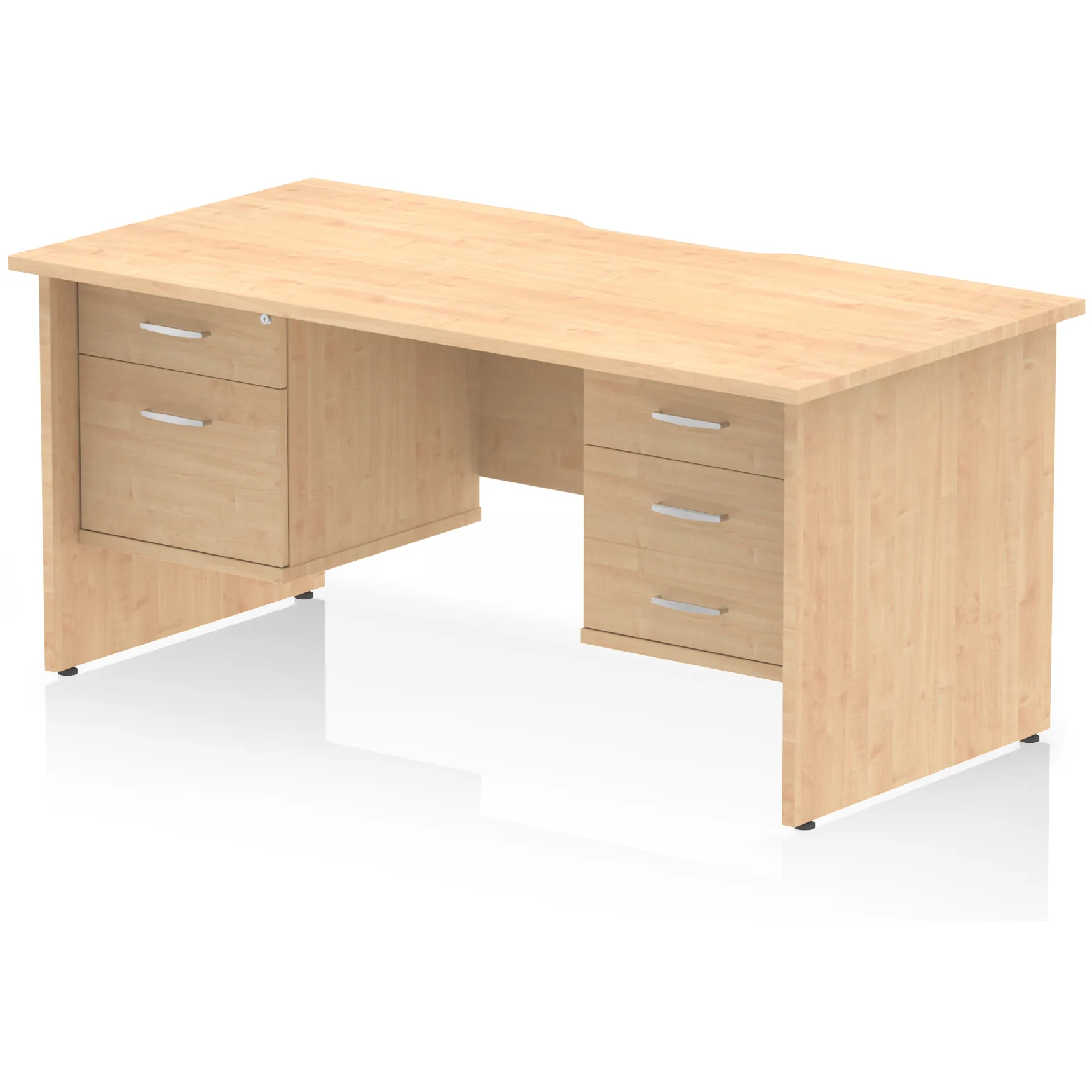 Impulse Panel End Scalloped Rectangular Desk with Storage
