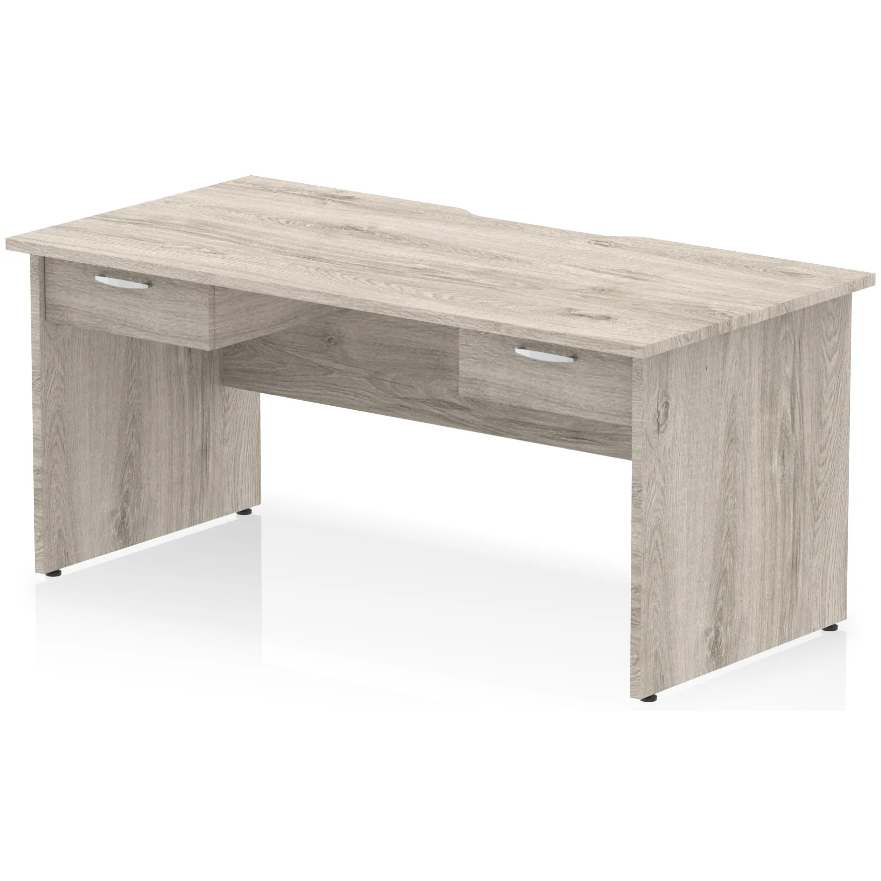Impulse Panel End Scalloped Rectangular Desk with Storage