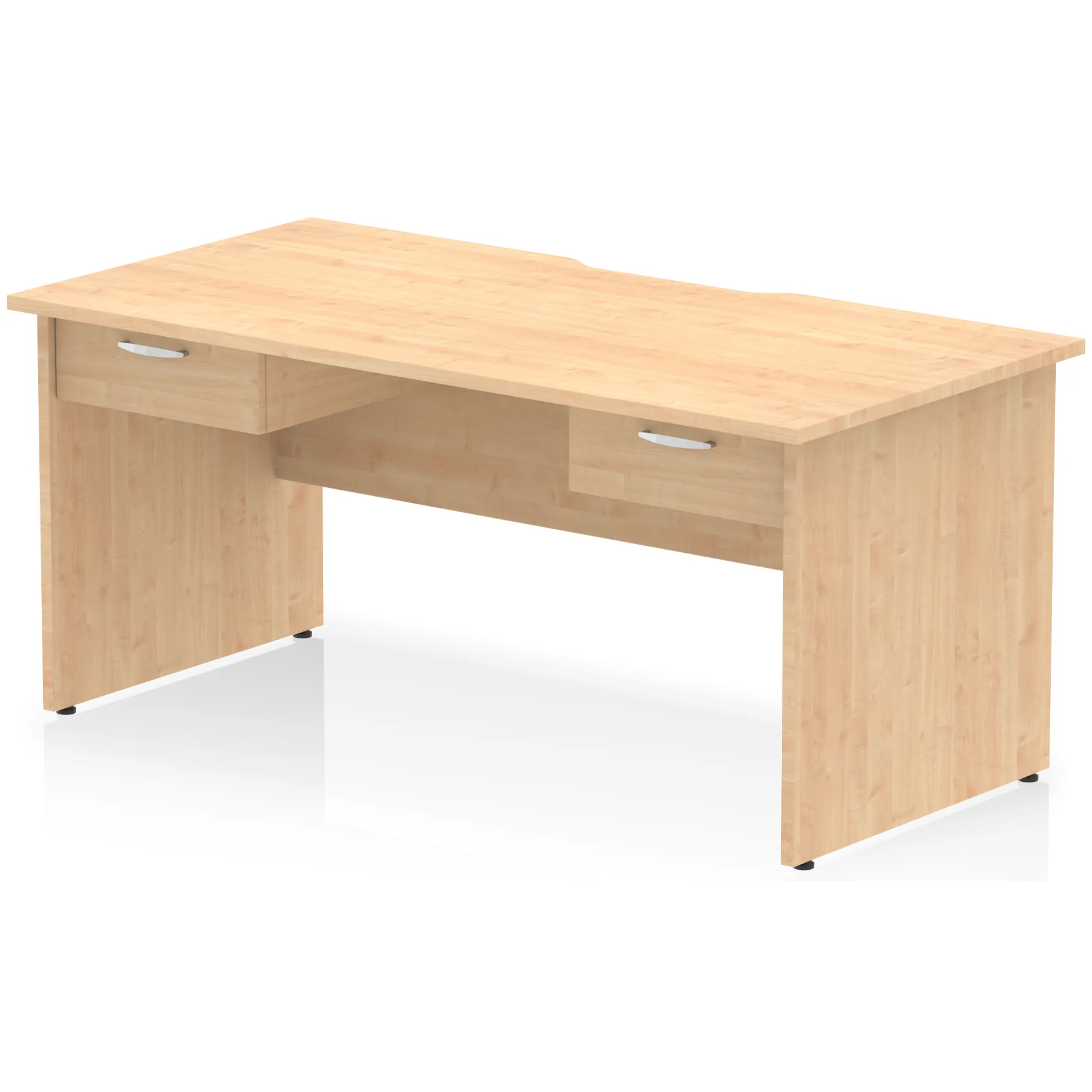 Impulse Panel End Scalloped Rectangular Desk with Storage