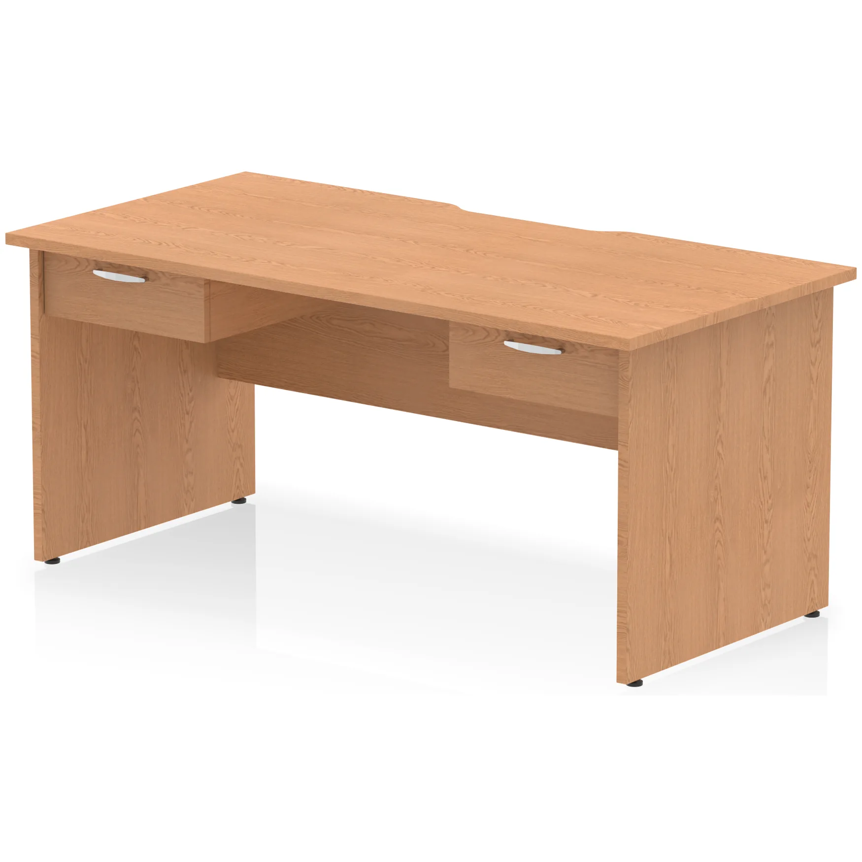 Impulse Panel End Scalloped Rectangular Desk with Storage