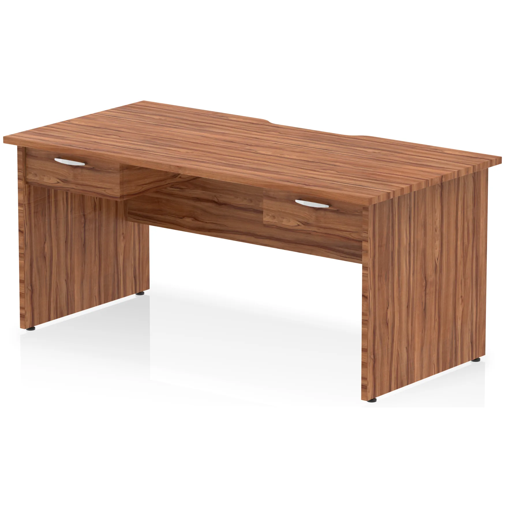 Impulse Panel End Scalloped Rectangular Desk with Storage