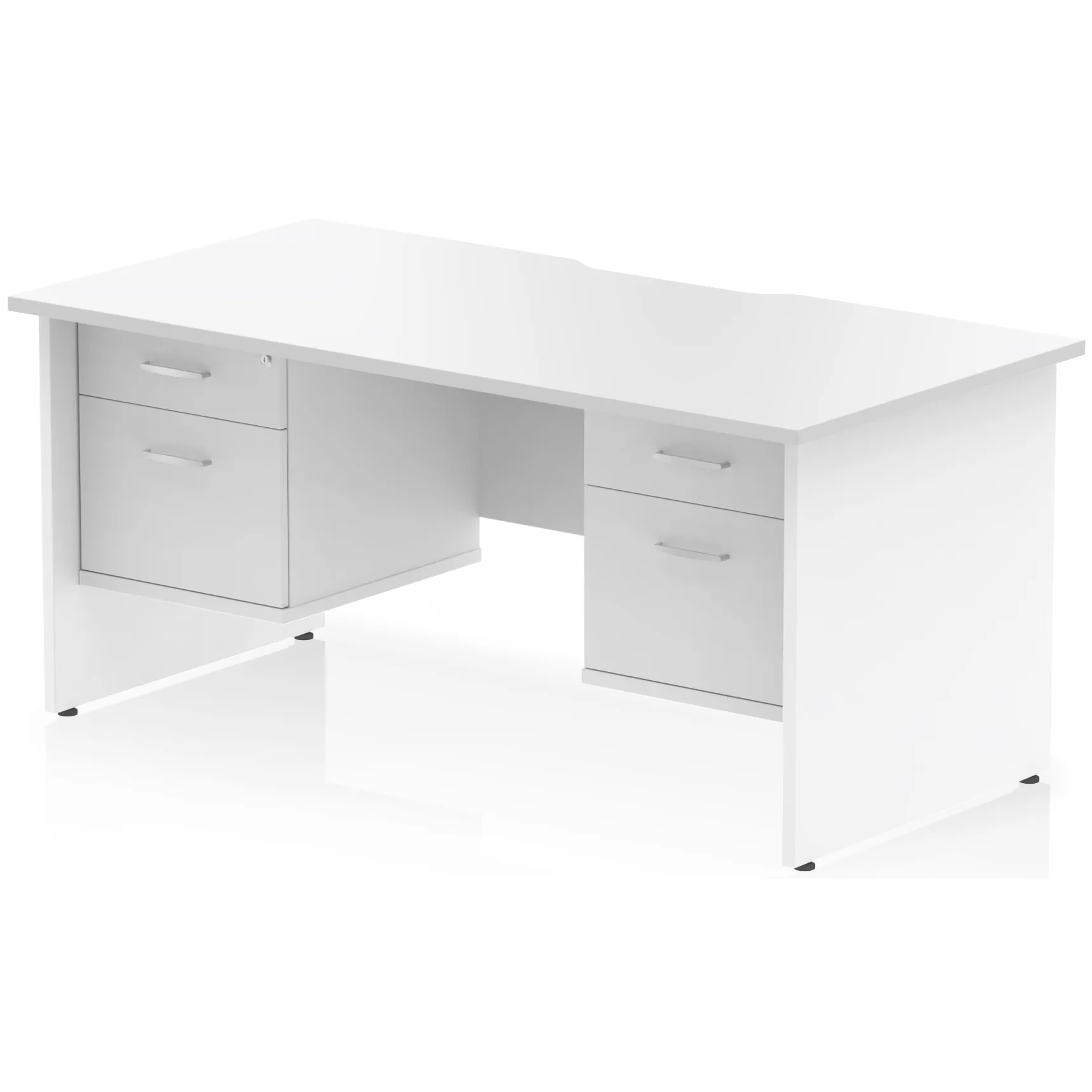 Impulse Panel End Scalloped Rectangular Desk with Storage