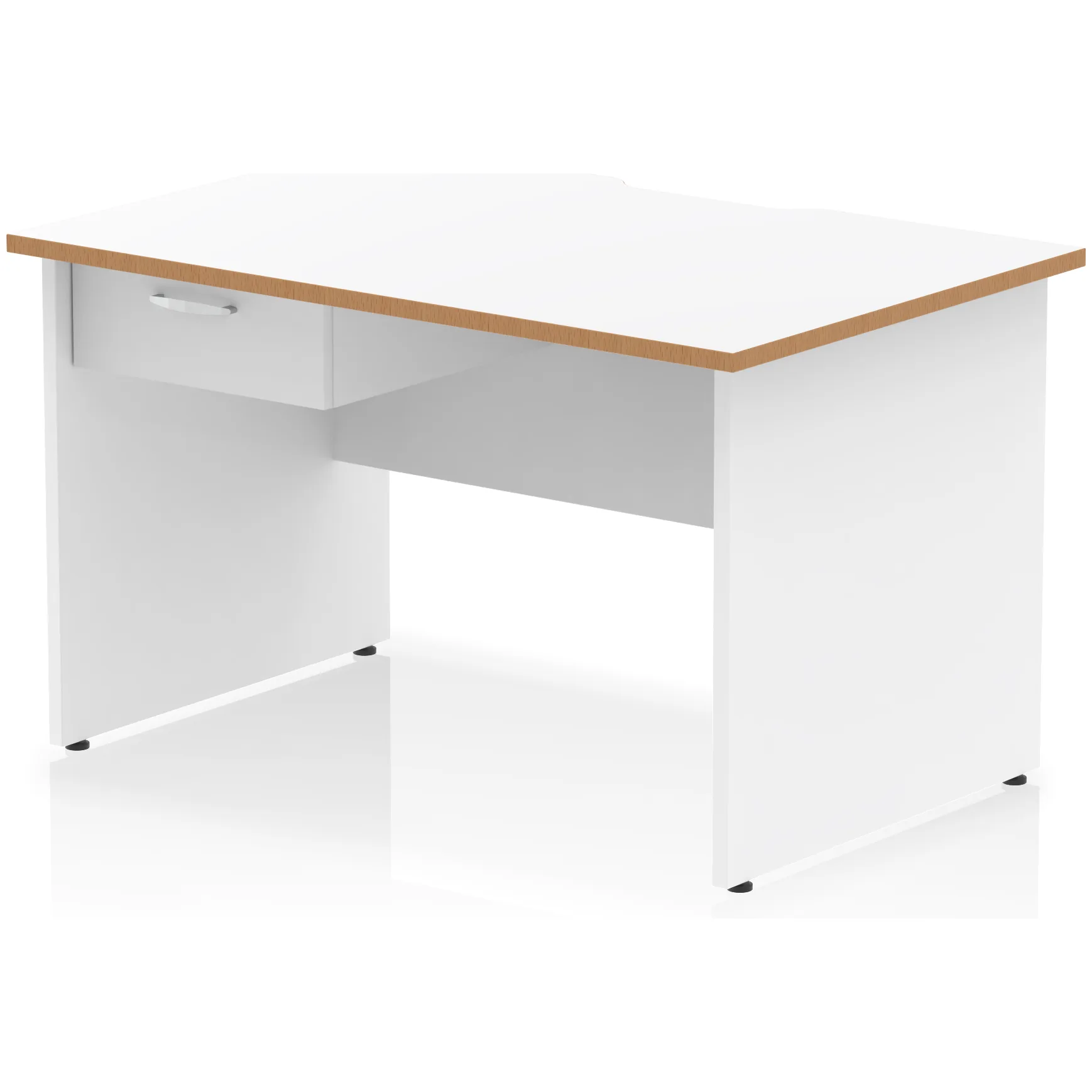 Impulse Panel End Scalloped Rectangular Desk with Storage
