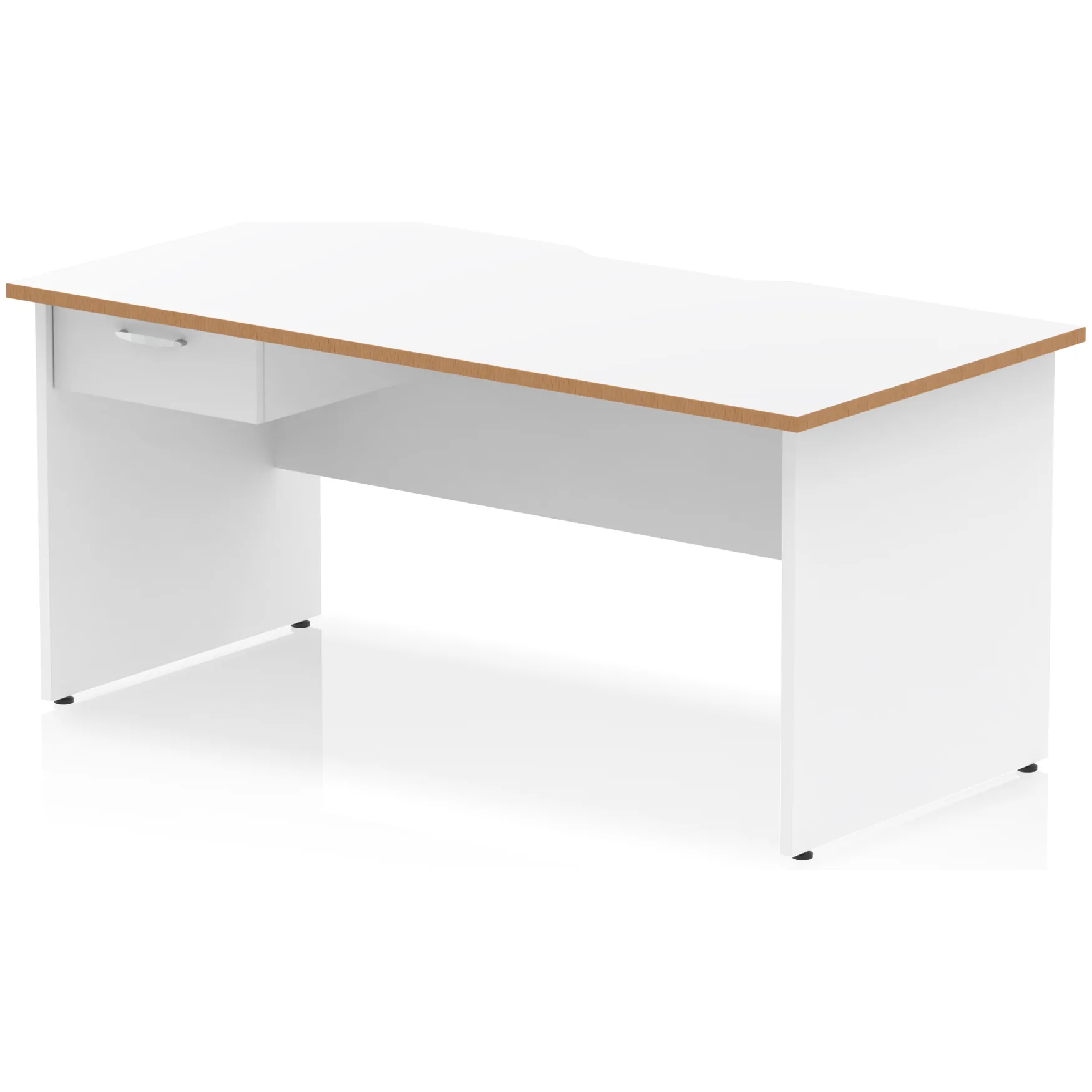 Impulse Panel End Scalloped Rectangular Desk with Storage